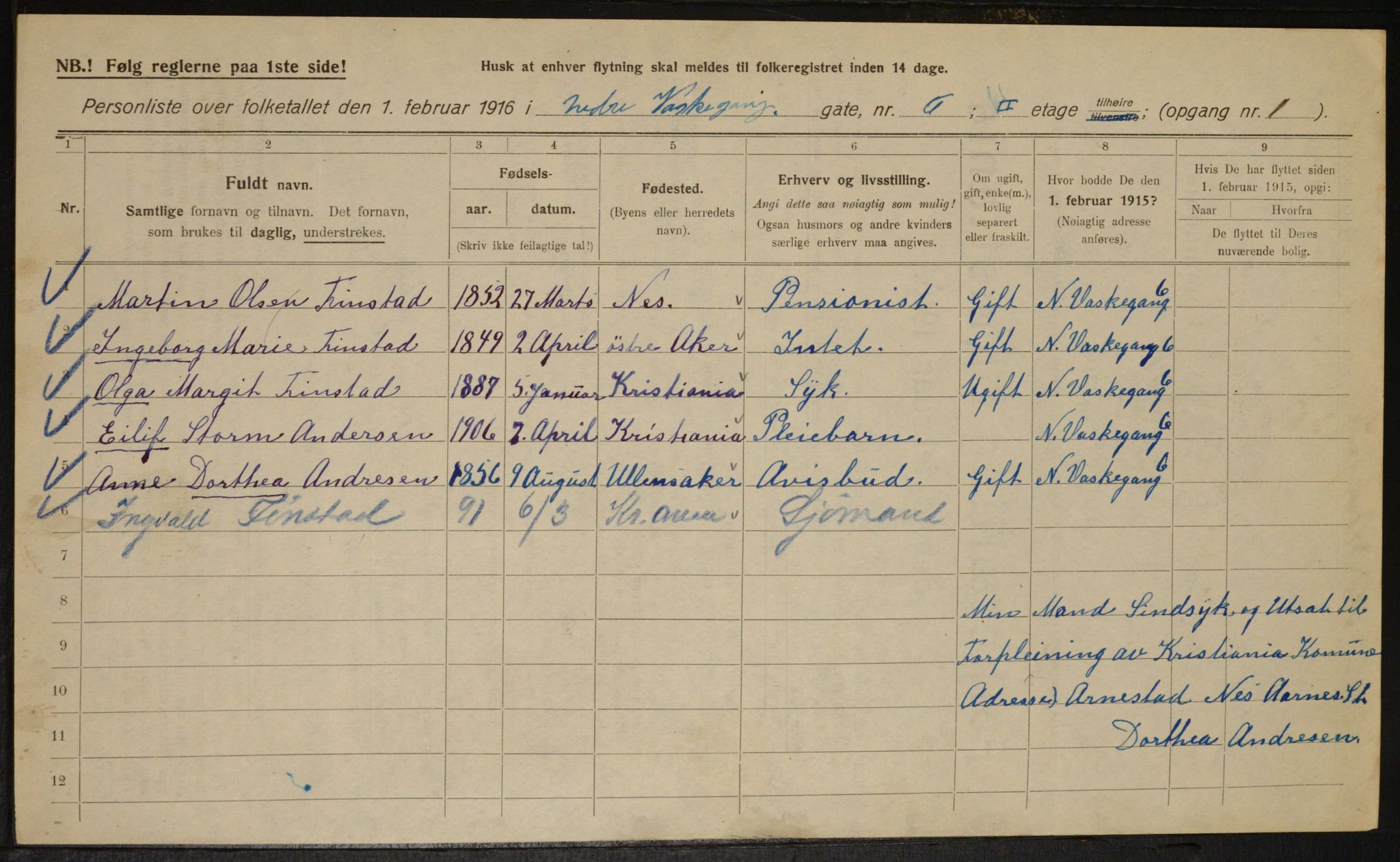 OBA, Municipal Census 1916 for Kristiania, 1916, p. 71277