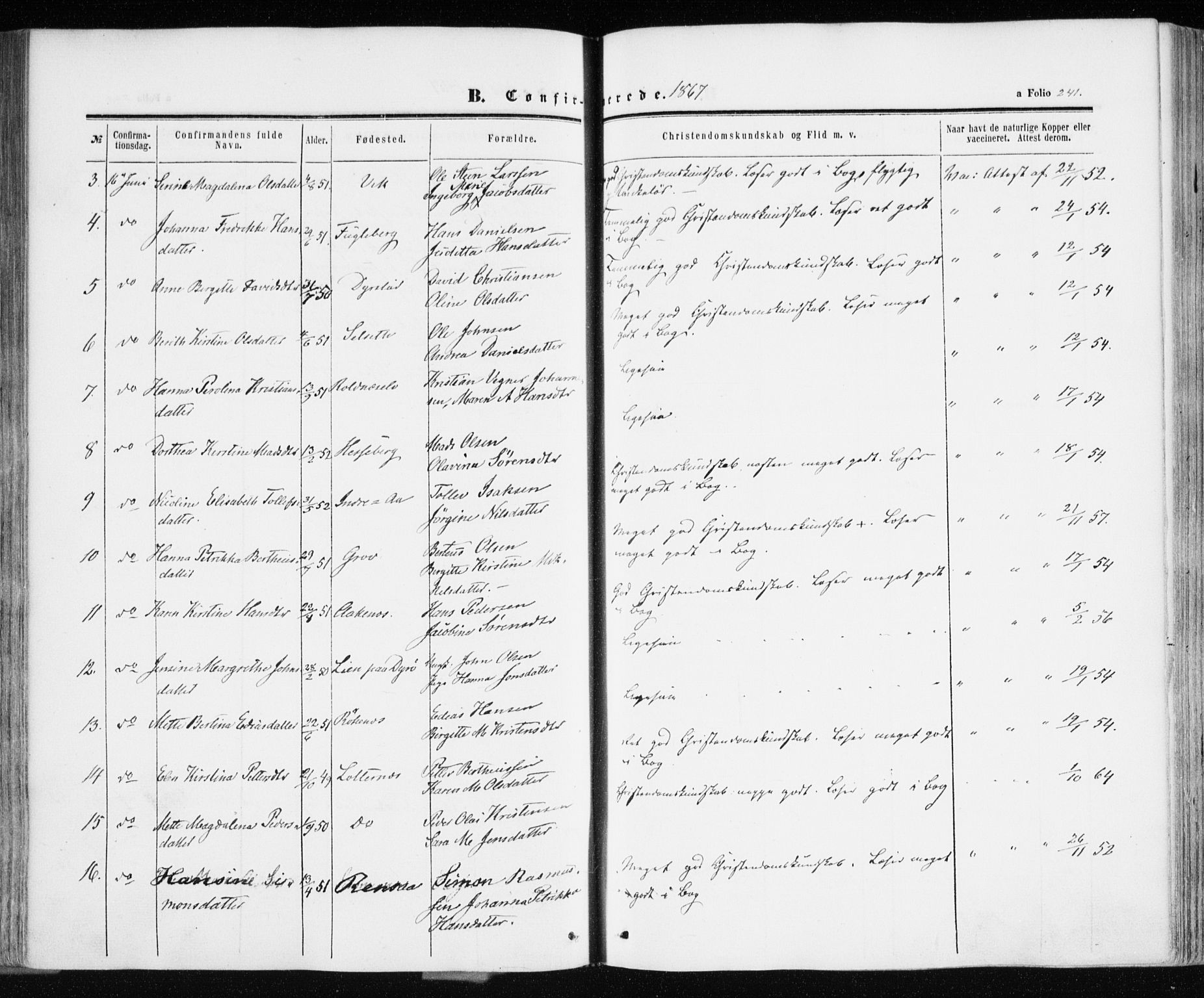 Ibestad sokneprestembete, AV/SATØ-S-0077/H/Ha/Haa/L0009kirke: Parish register (official) no. 9, 1859-1868, p. 241