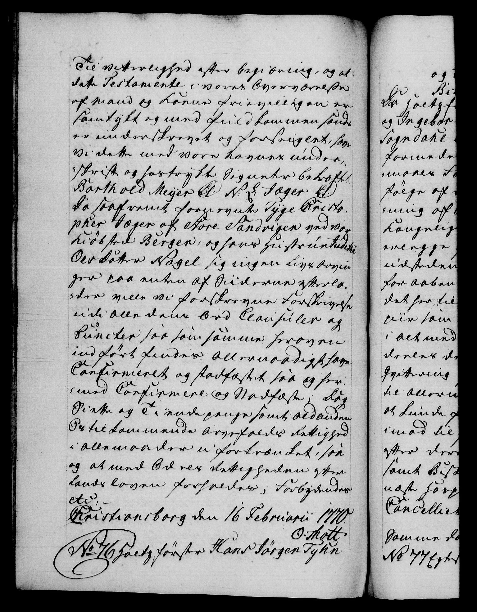 Danske Kanselli 1572-1799, AV/RA-EA-3023/F/Fc/Fca/Fcaa/L0044: Norske registre, 1769-1771, p. 356b