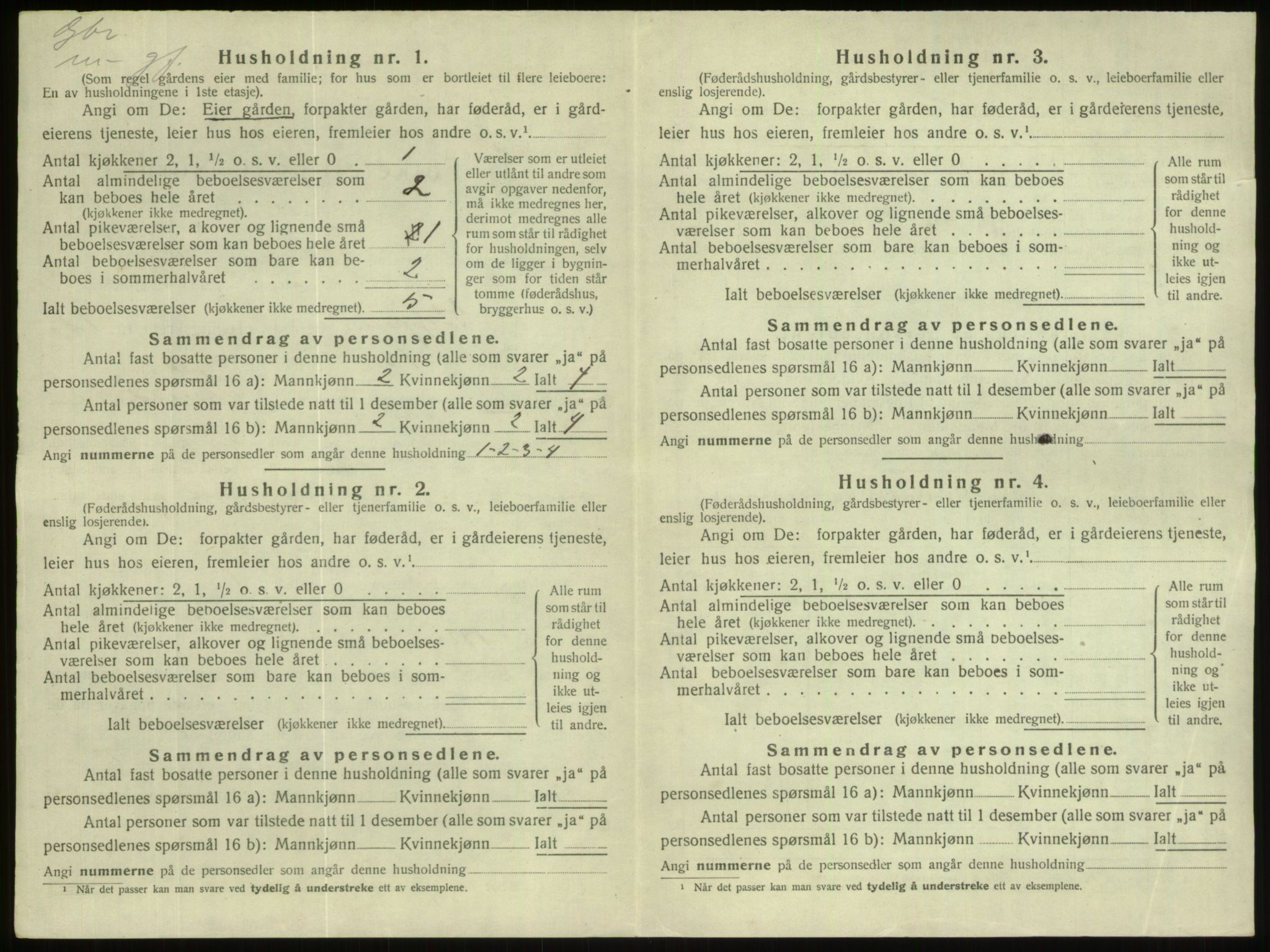 SAB, 1920 census for Gloppen, 1920, p. 72