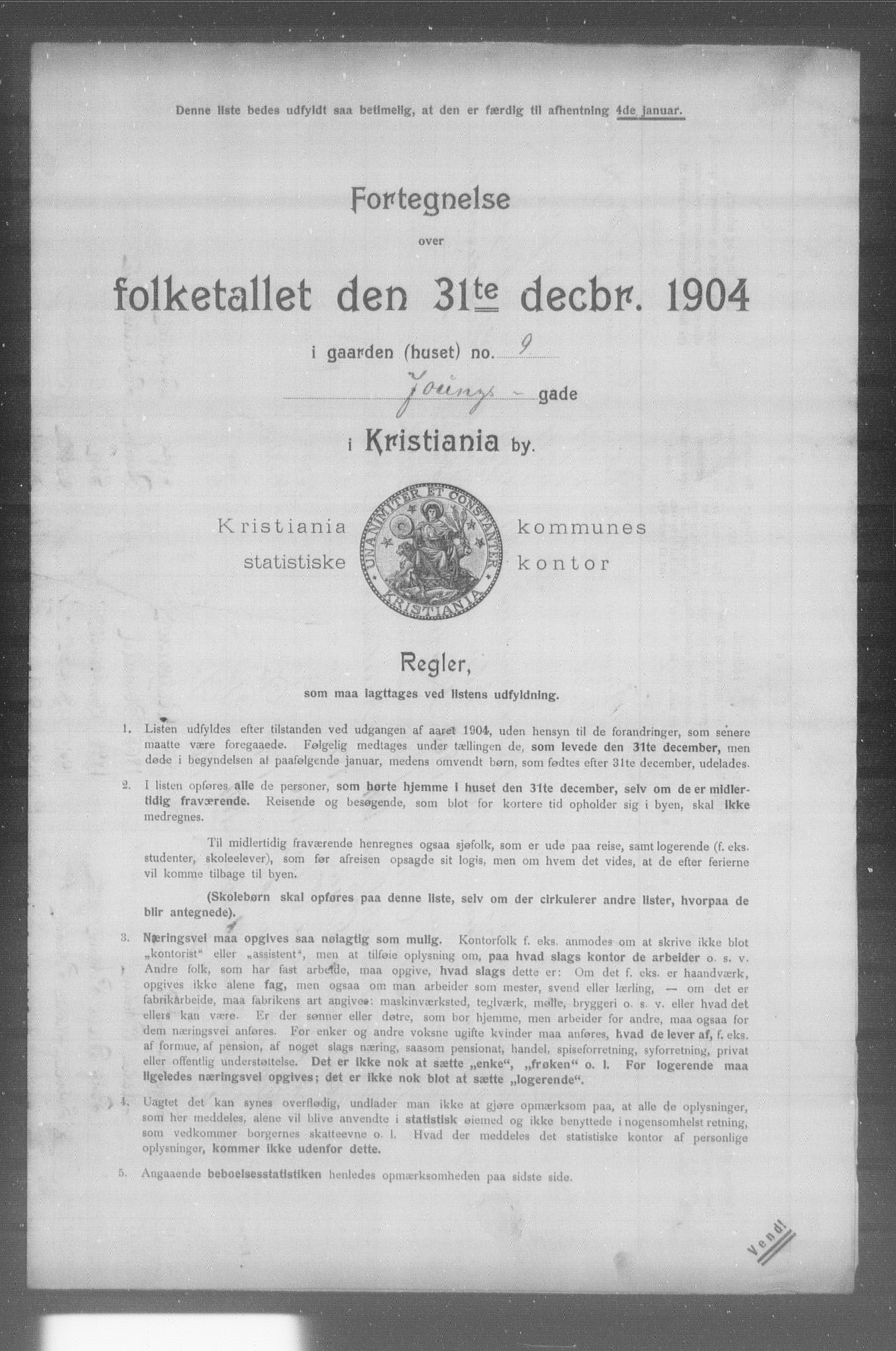 OBA, Municipal Census 1904 for Kristiania, 1904, p. 24095