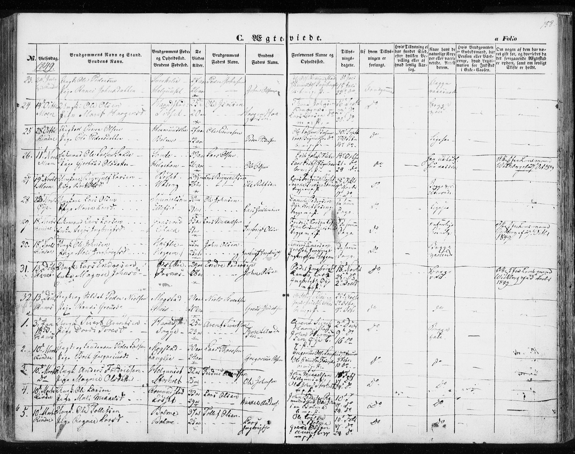 Ministerialprotokoller, klokkerbøker og fødselsregistre - Møre og Romsdal, SAT/A-1454/595/L1043: Parish register (official) no. 595A05, 1843-1851, p. 158