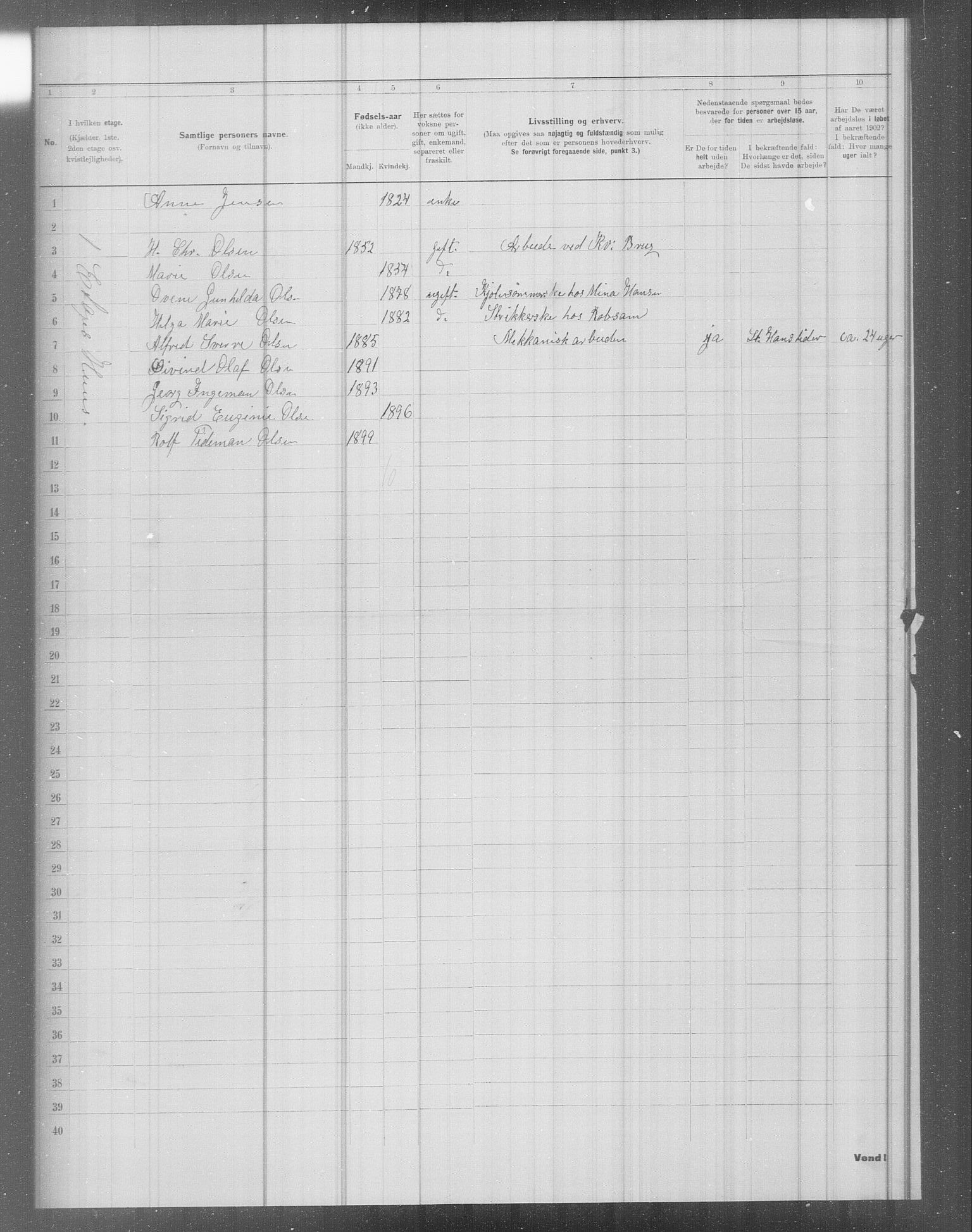 OBA, Municipal Census 1902 for Kristiania, 1902, p. 5219