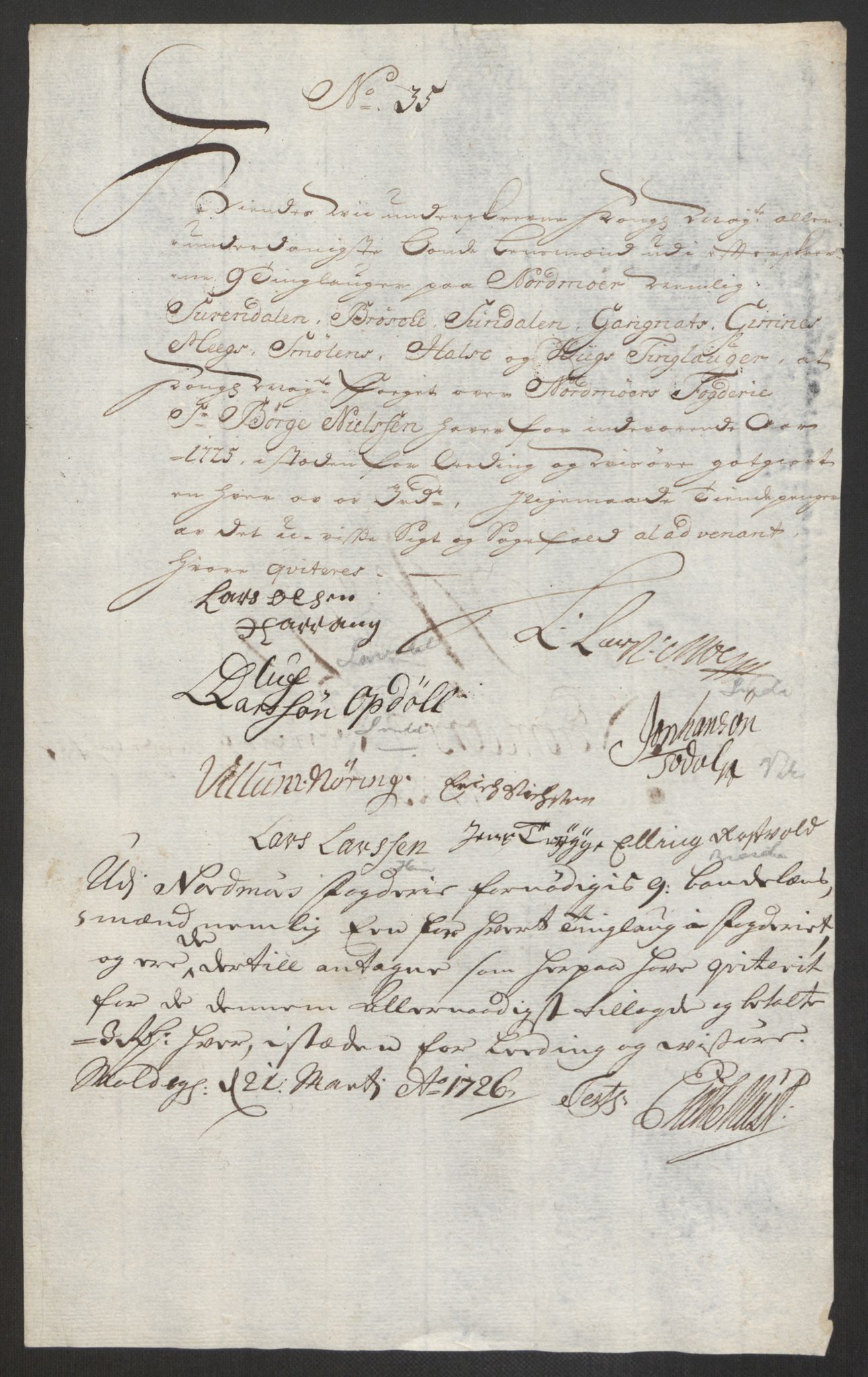 Rentekammeret inntil 1814, Reviderte regnskaper, Fogderegnskap, RA/EA-4092/R56/L3758: Fogderegnskap Nordmøre, 1725, p. 251
