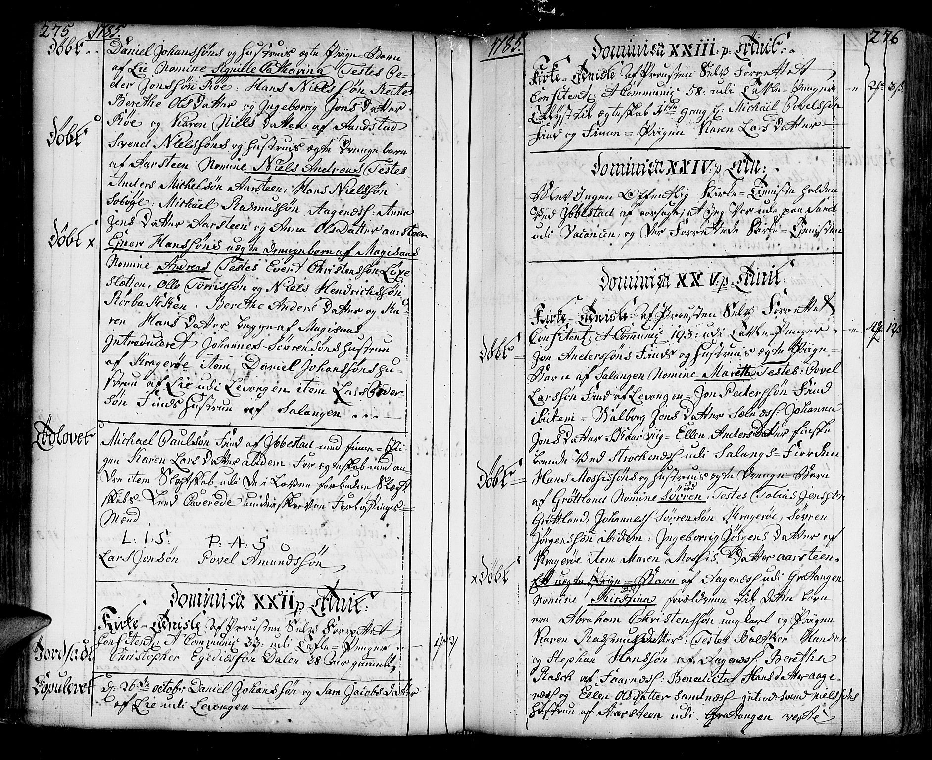Ibestad sokneprestembete, SATØ/S-0077/H/Ha/Haa/L0003kirke: Parish register (official) no. 3, 1776-1801, p. 275-276