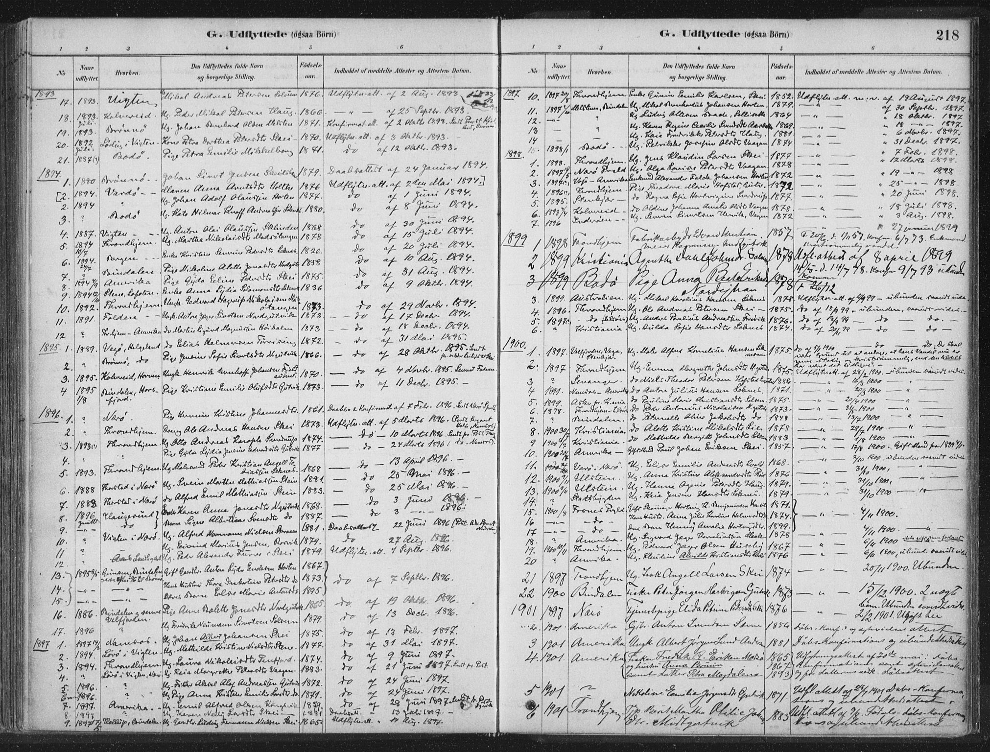 Ministerialprotokoller, klokkerbøker og fødselsregistre - Nord-Trøndelag, SAT/A-1458/788/L0697: Parish register (official) no. 788A04, 1878-1902, p. 218