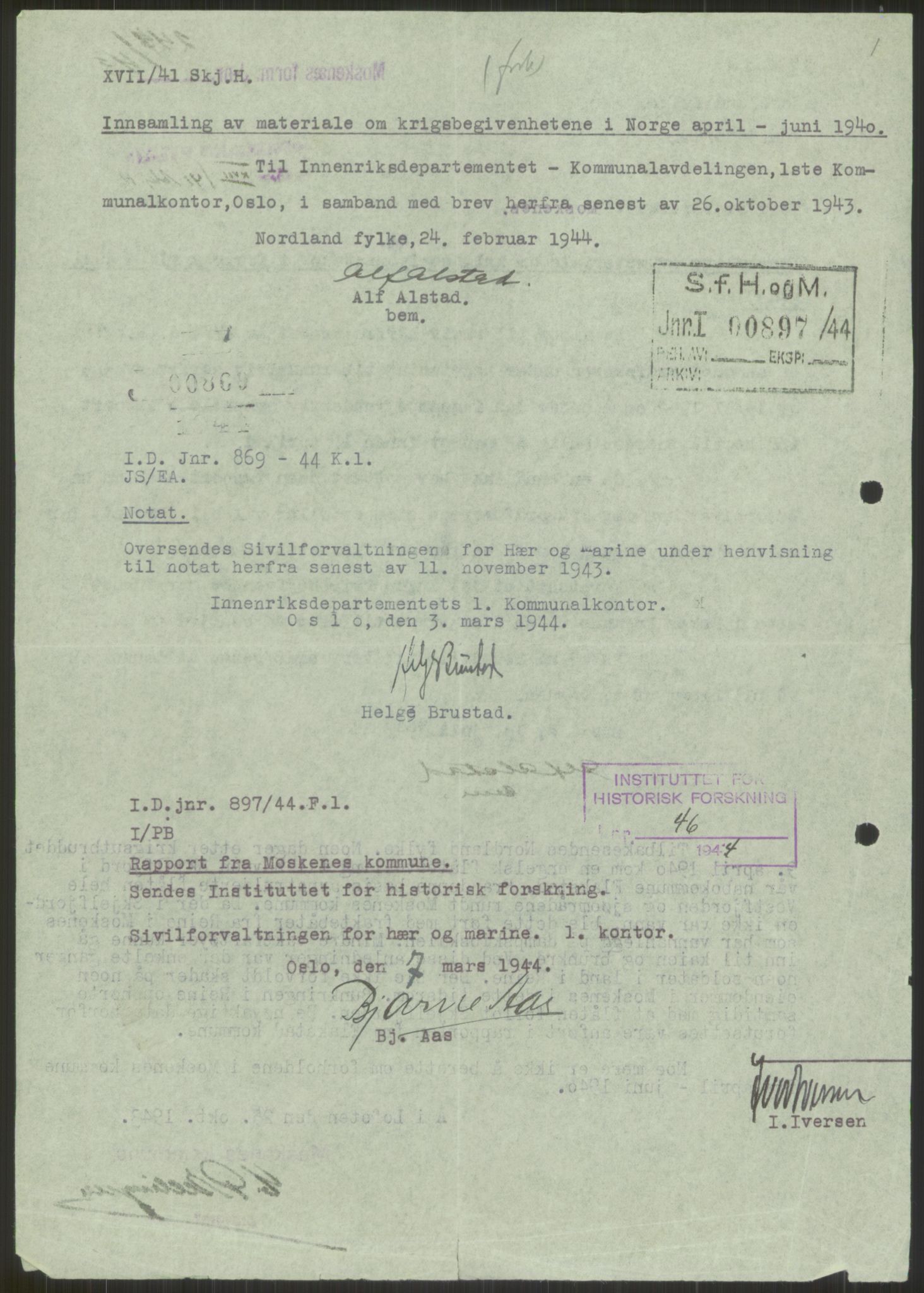 Forsvaret, Forsvarets krigshistoriske avdeling, AV/RA-RAFA-2017/Y/Ya/L0017: II-C-11-31 - Fylkesmenn.  Rapporter om krigsbegivenhetene 1940., 1940, p. 201