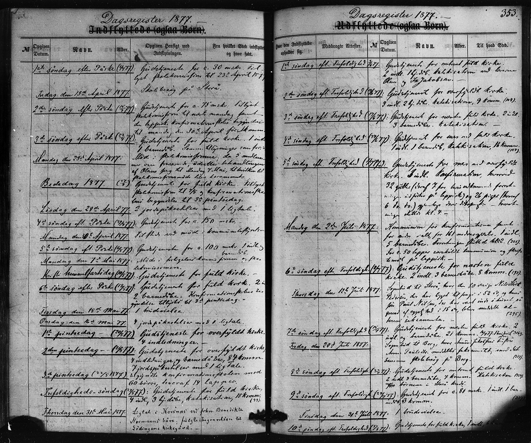 Ministerialprotokoller, klokkerbøker og fødselsregistre - Nordland, SAT/A-1459/861/L0867: Parish register (official) no. 861A02, 1864-1878, p. 353