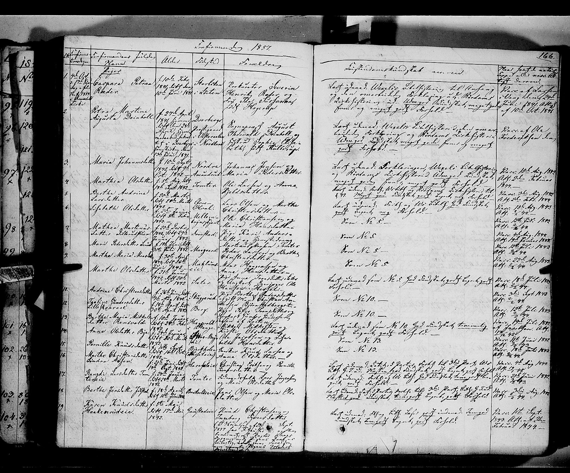 Romedal prestekontor, SAH/PREST-004/K/L0004: Parish register (official) no. 4, 1847-1861, p. 166