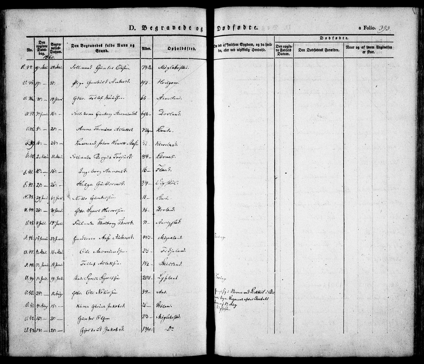 Evje sokneprestkontor, AV/SAK-1111-0008/F/Fa/Faa/L0005: Parish register (official) no. A 5, 1843-1865, p. 393