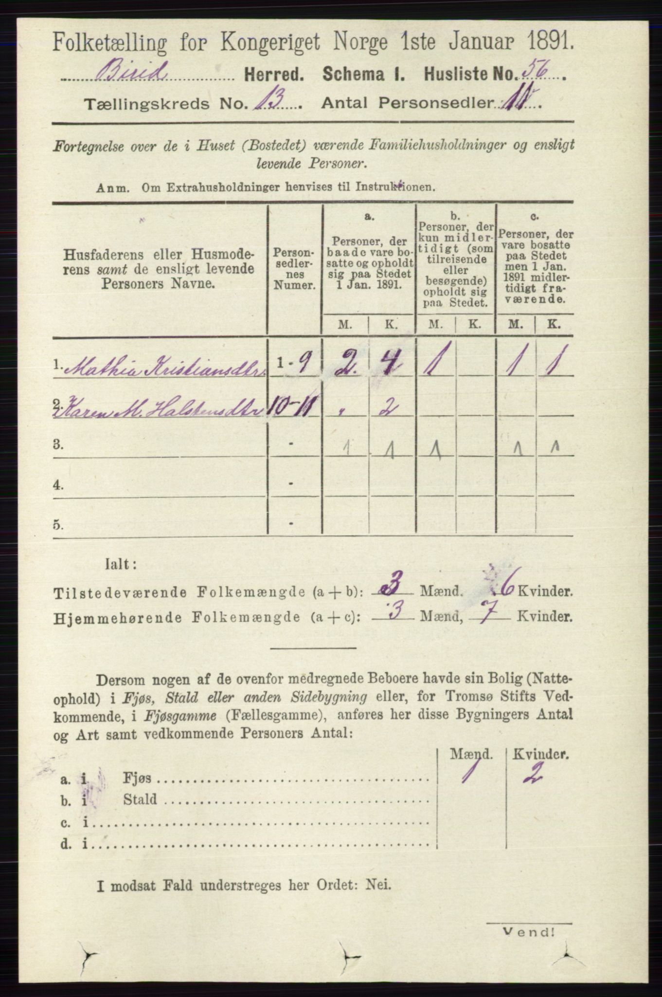 RA, 1891 census for 0525 Biri, 1891, p. 5304