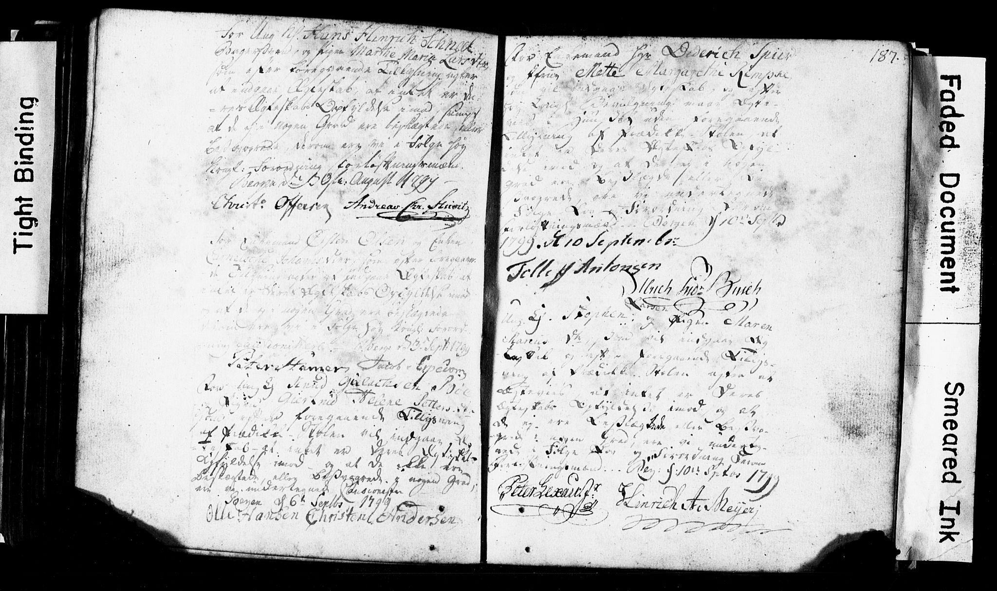 Korskirken sokneprestembete, SAB/A-76101: Best man's statements no. II.5.1, 1776-1816, p. 187