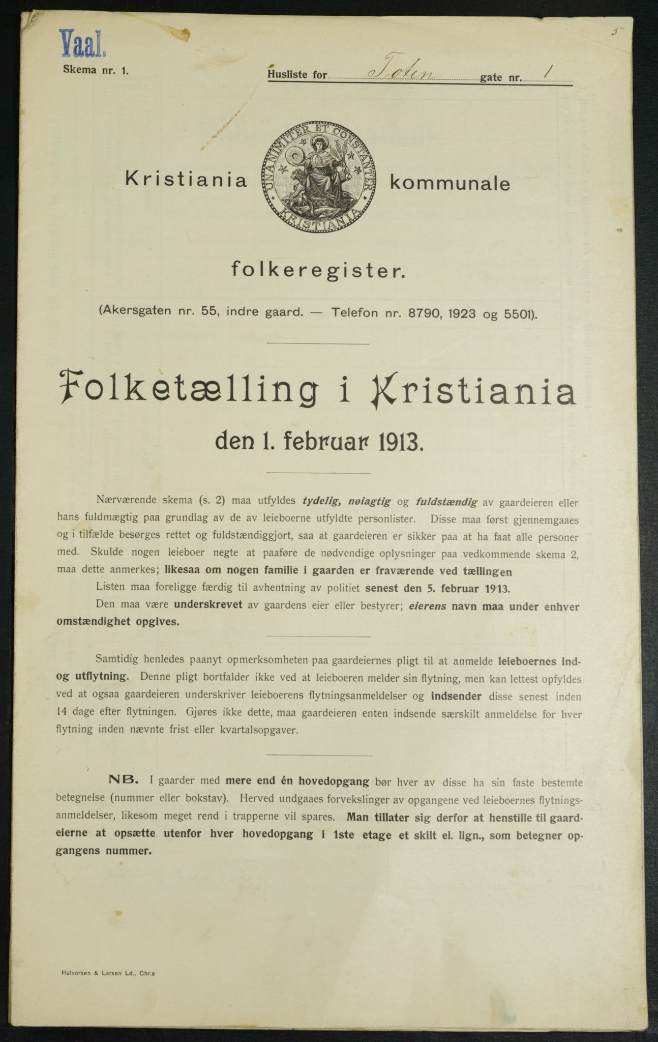 OBA, Municipal Census 1913 for Kristiania, 1913, p. 115294