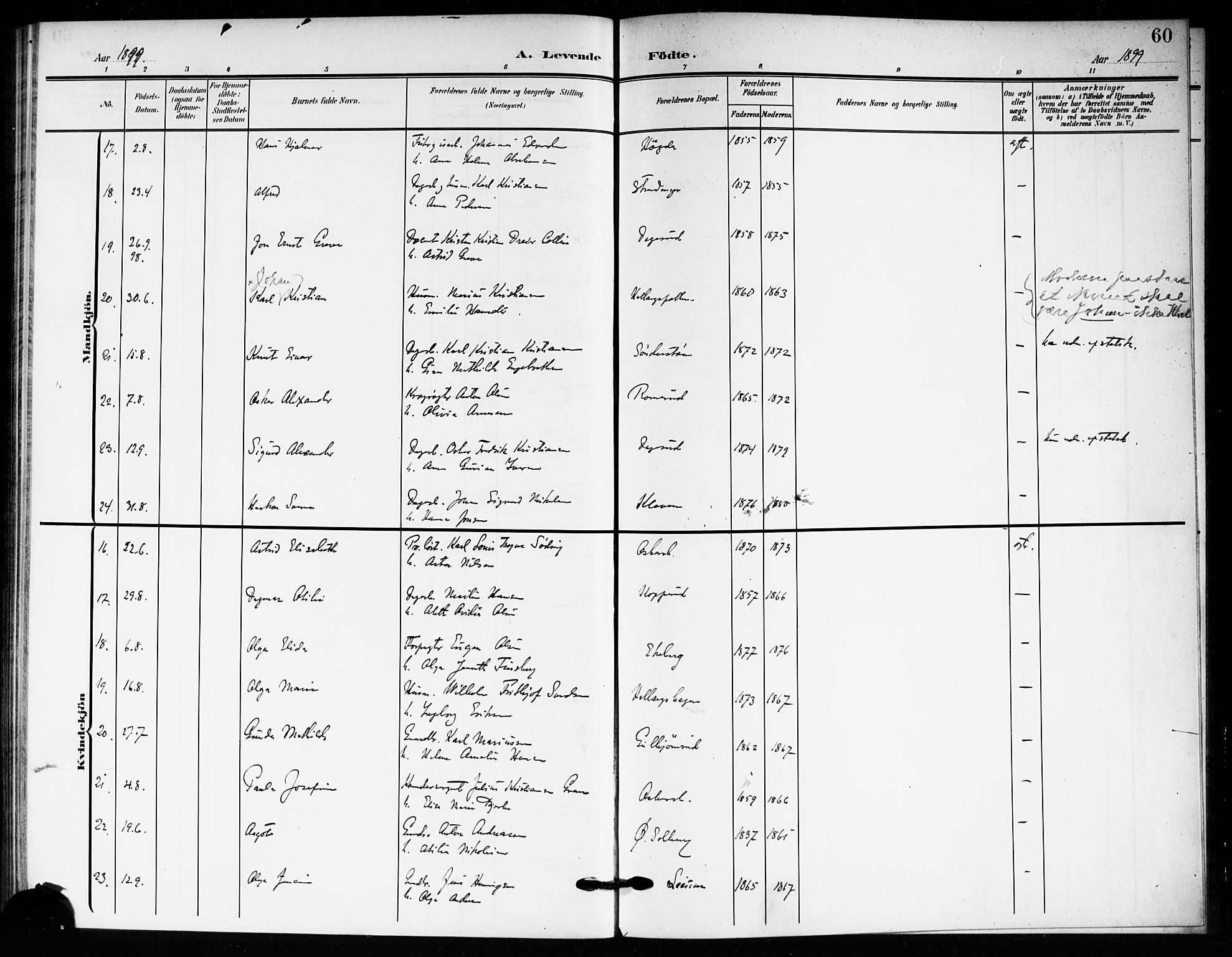 Drøbak prestekontor Kirkebøker, AV/SAO-A-10142a/F/Fc/L0001: Parish register (official) no. III 1, 1871-1900, p. 60