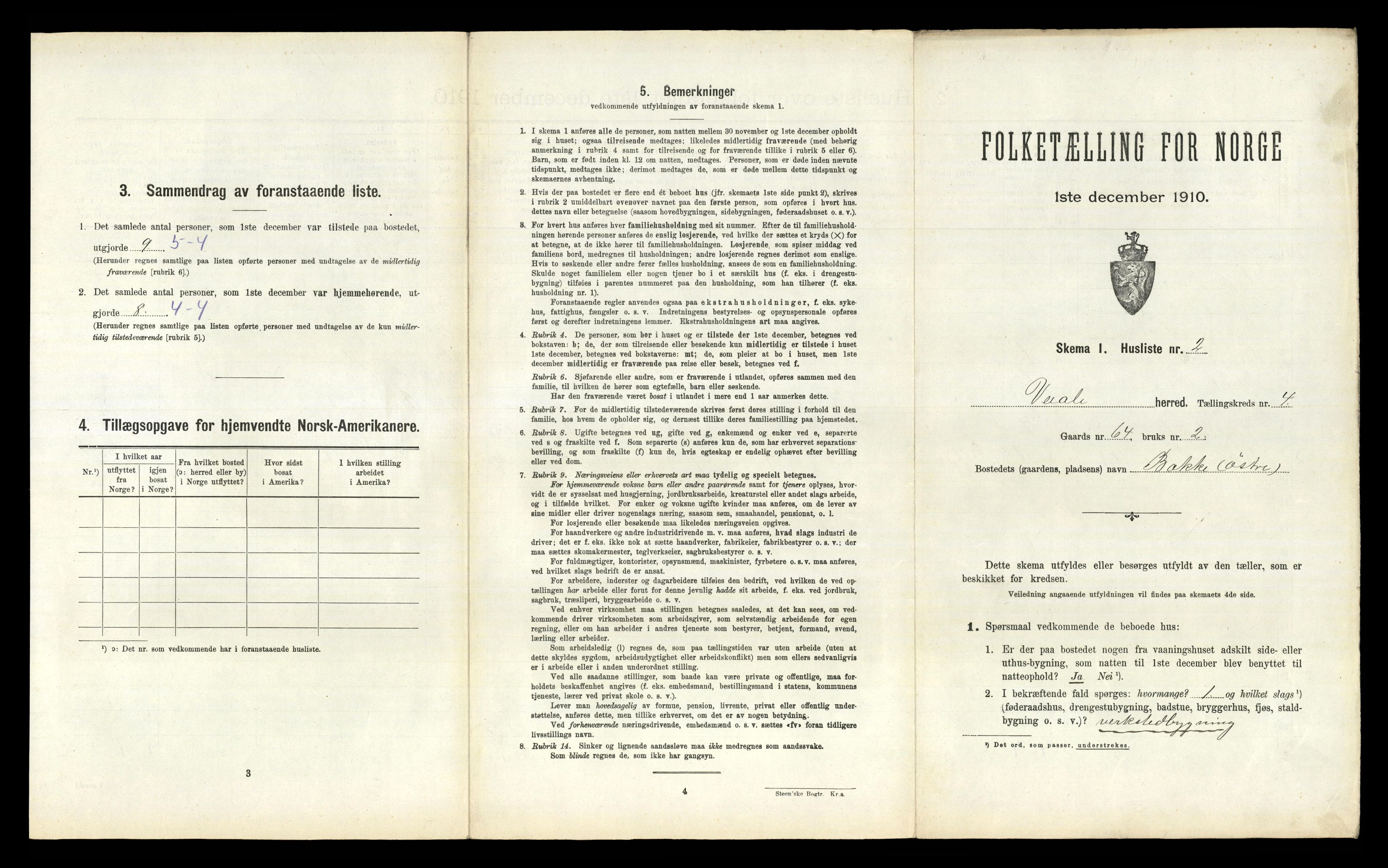 RA, 1910 census for Våle, 1910, p. 410