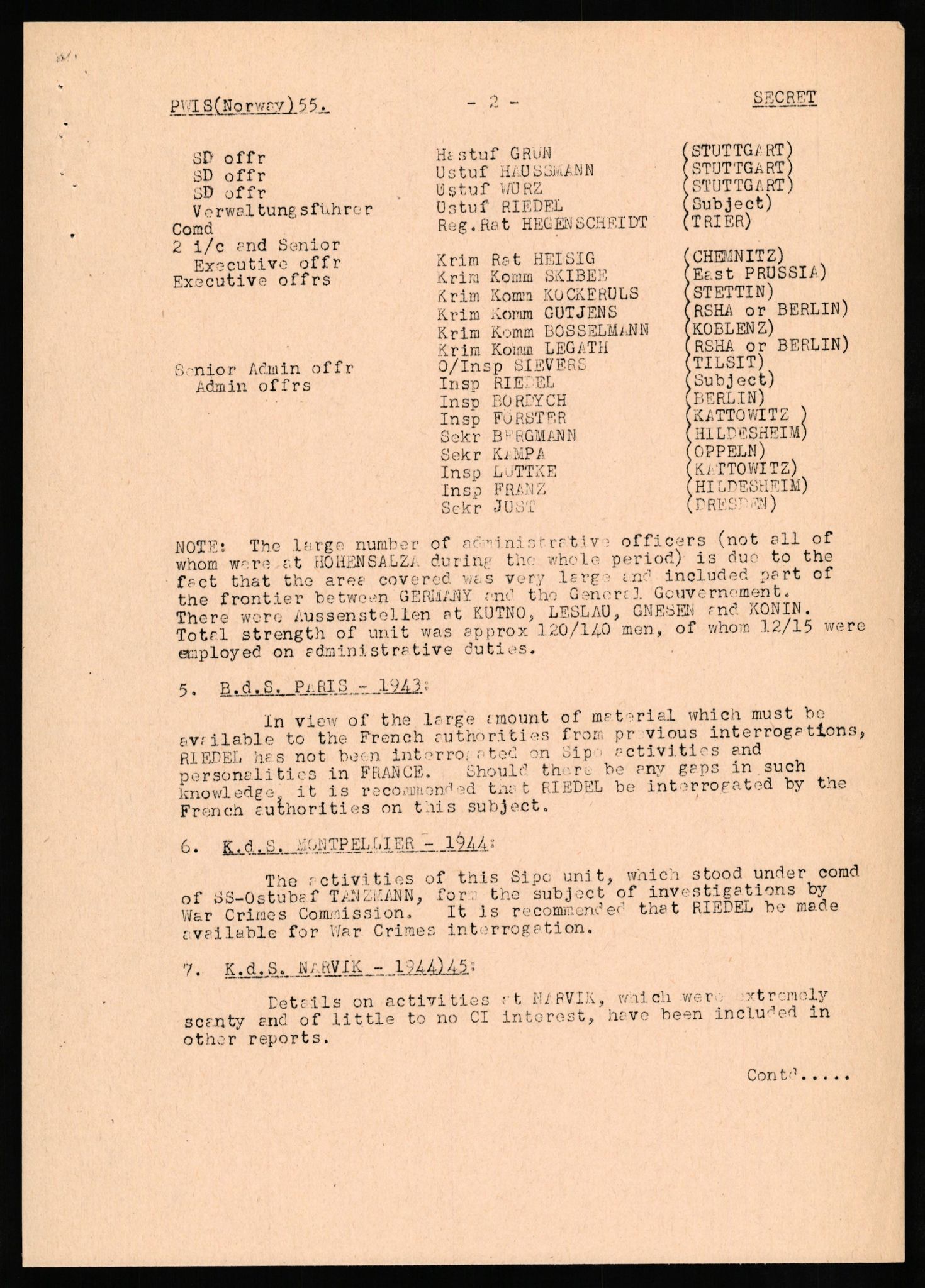 Forsvaret, Forsvarets overkommando II, AV/RA-RAFA-3915/D/Db/L0027: CI Questionaires. Tyske okkupasjonsstyrker i Norge. Tyskere., 1945-1946, p. 375