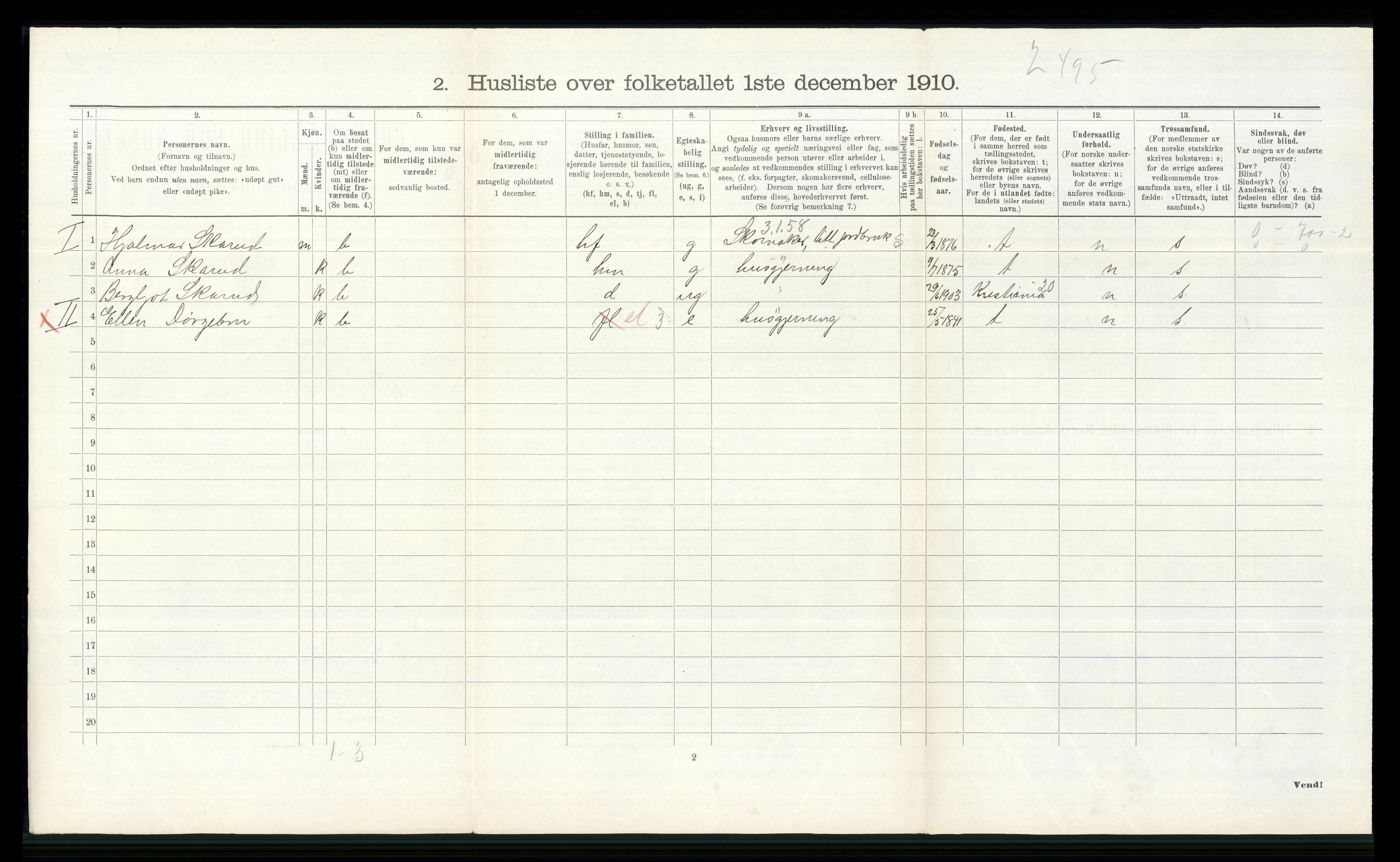 RA, 1910 census for Øvre Eiker, 1910, p. 1312