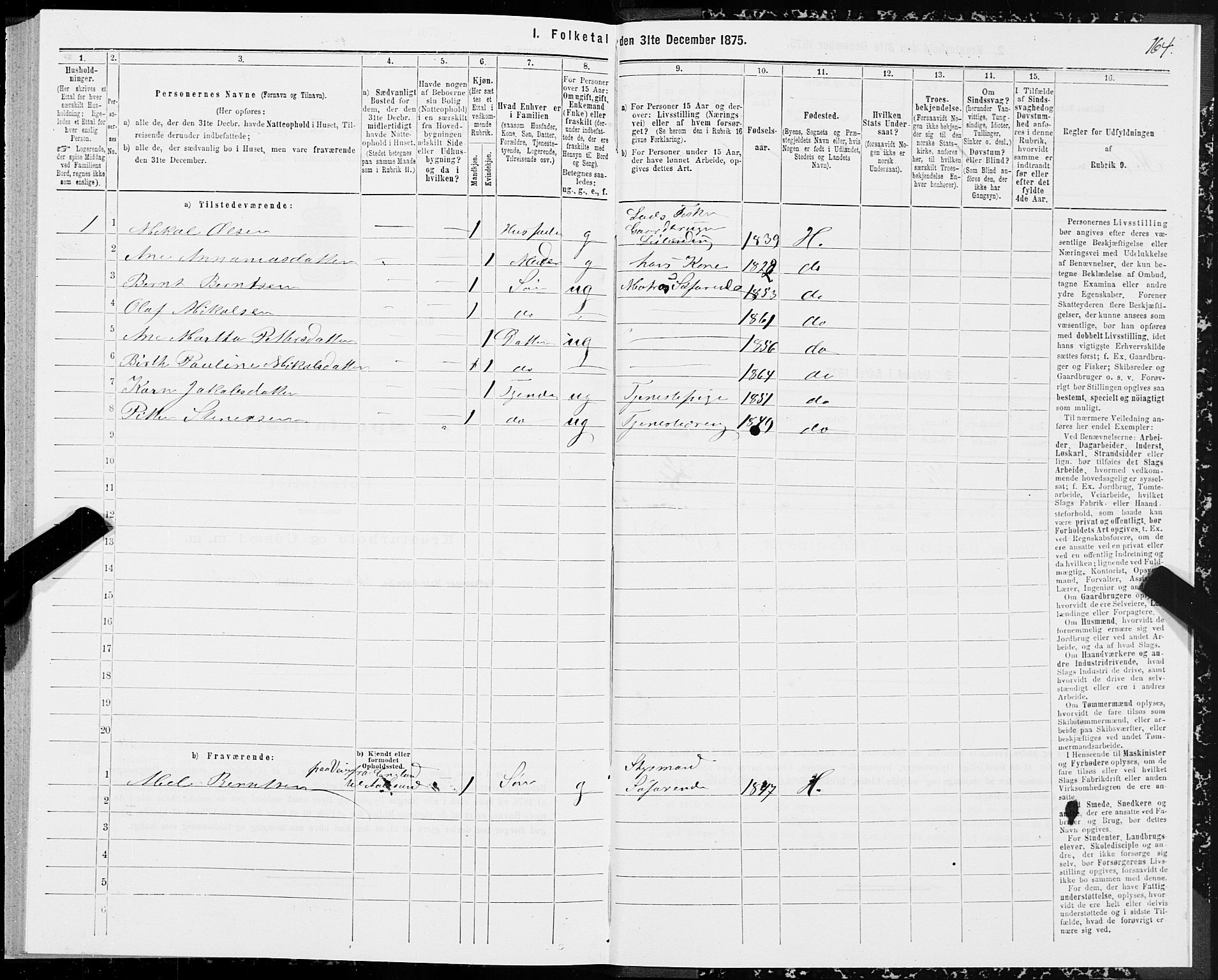 SAT, 1875 census for 1515P Herøy, 1875, p. 1164