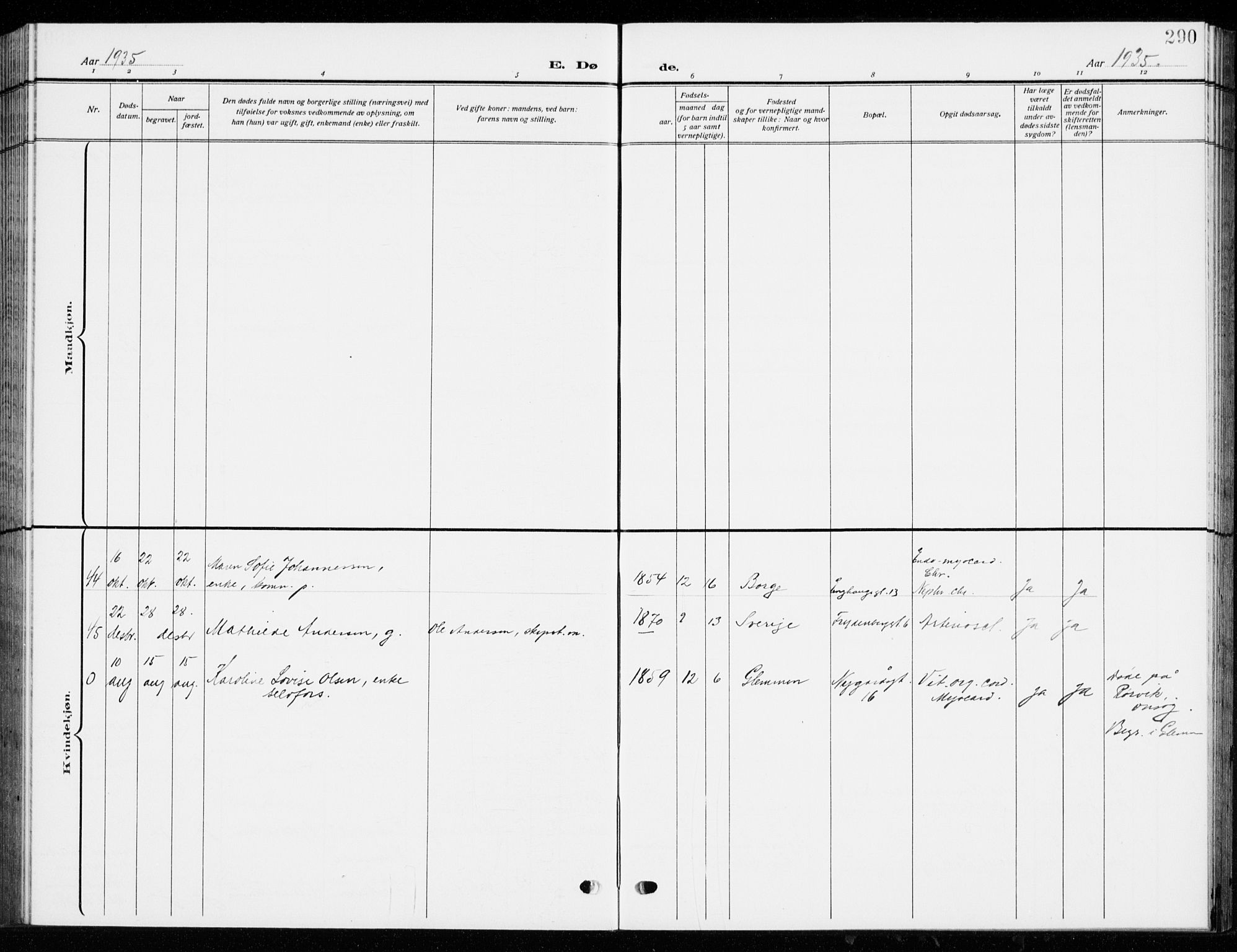 Fredrikstad domkirkes prestekontor Kirkebøker, AV/SAO-A-10906/G/Ga/L0004: Parish register (copy) no. 4, 1910-1944, p. 290