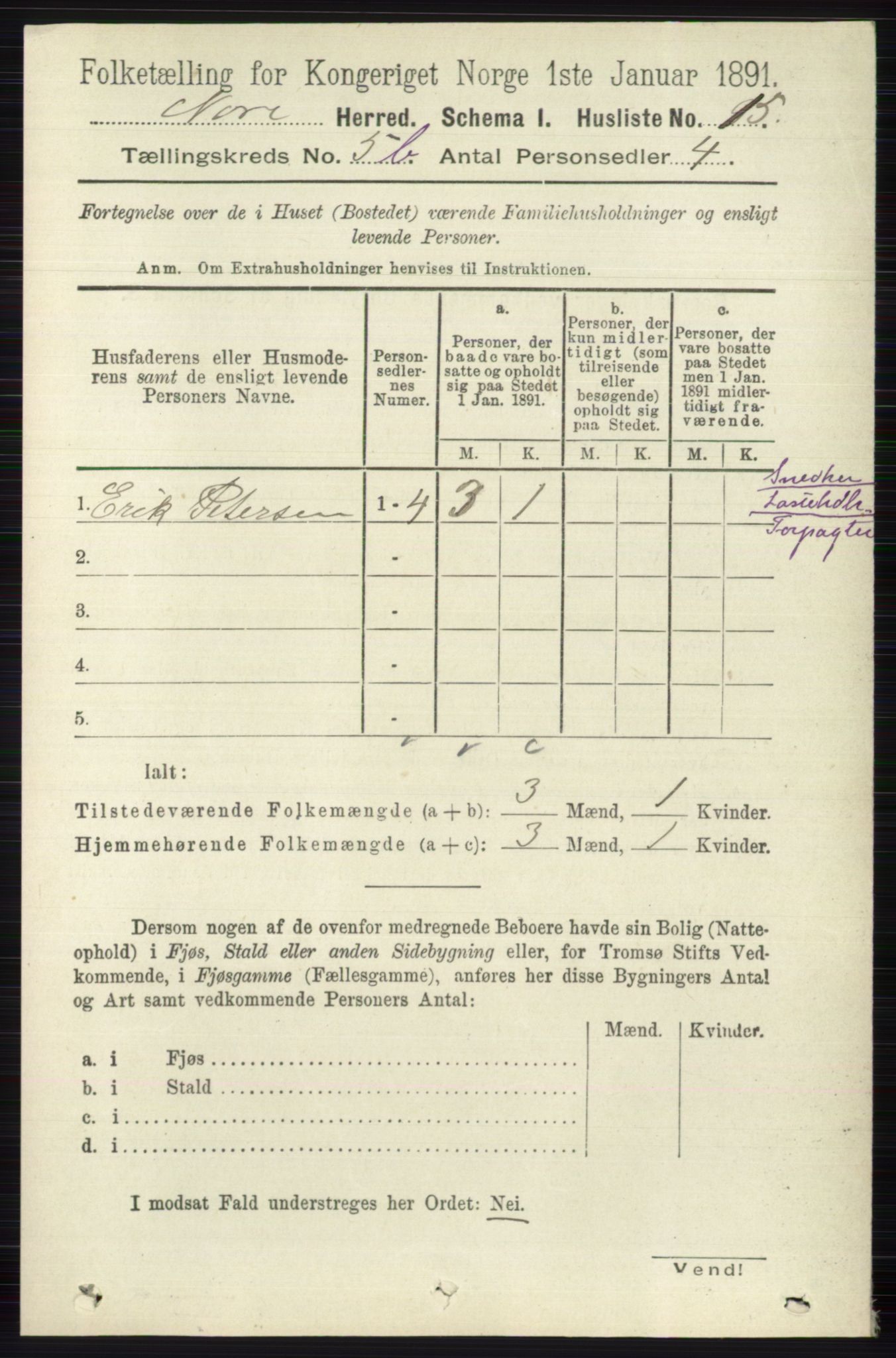 RA, 1891 census for 0633 Nore, 1891, p. 1775