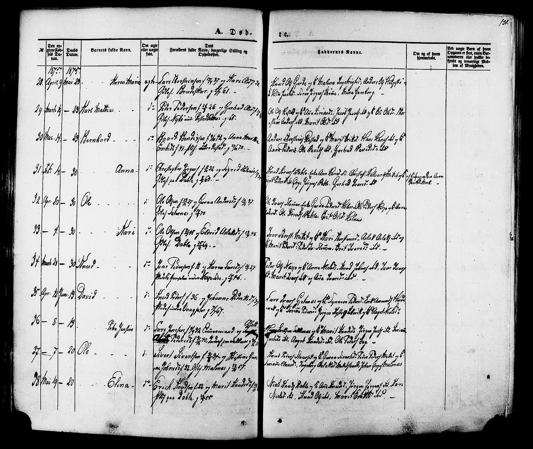 Ministerialprotokoller, klokkerbøker og fødselsregistre - Møre og Romsdal, AV/SAT-A-1454/547/L0603: Parish register (official) no. 547A05, 1846-1877, p. 131