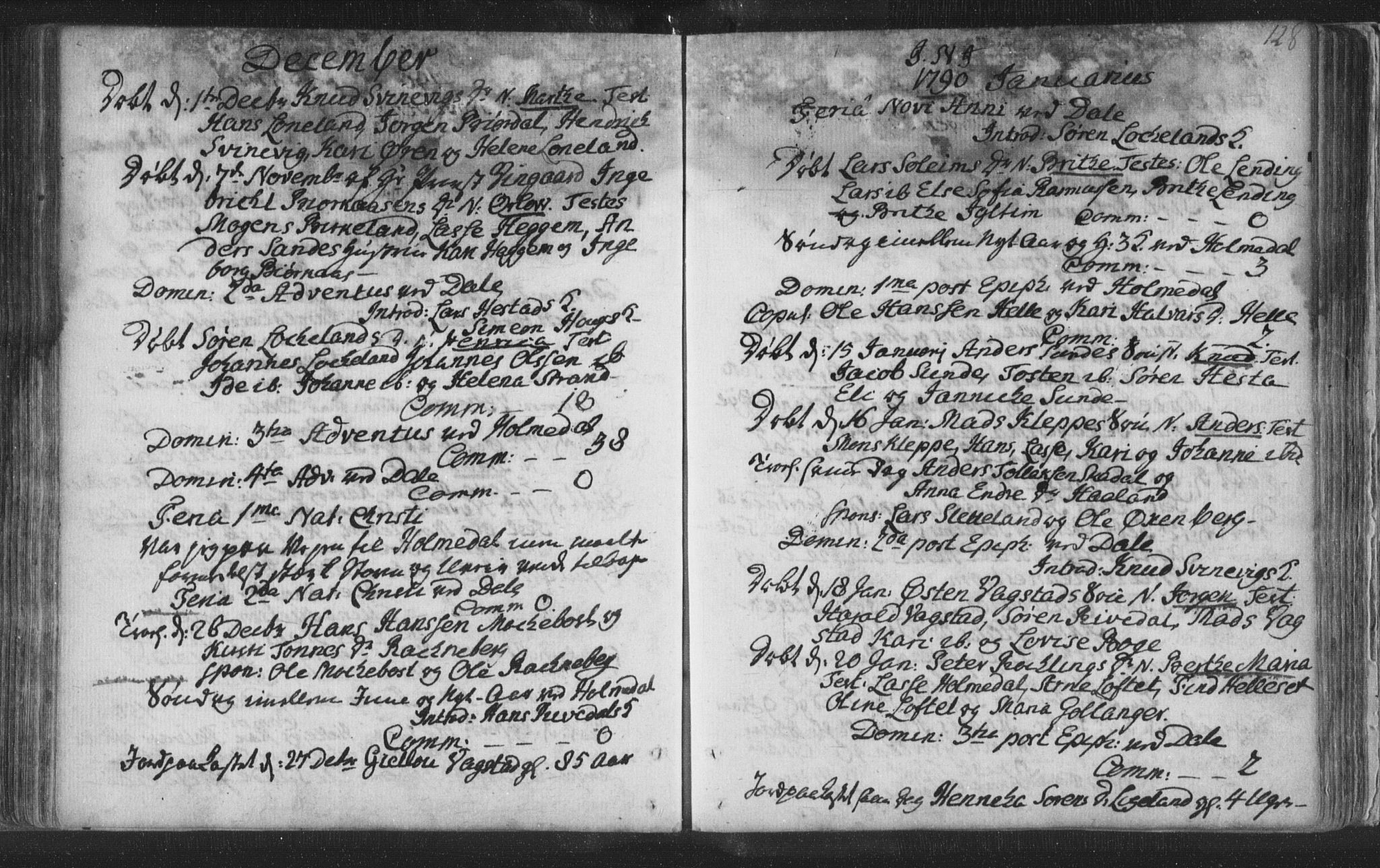 Fjaler sokneprestembete, SAB/A-79801/H/Haa/Haaa/L0002: Parish register (official) no. A 2, 1779-1798, p. 128