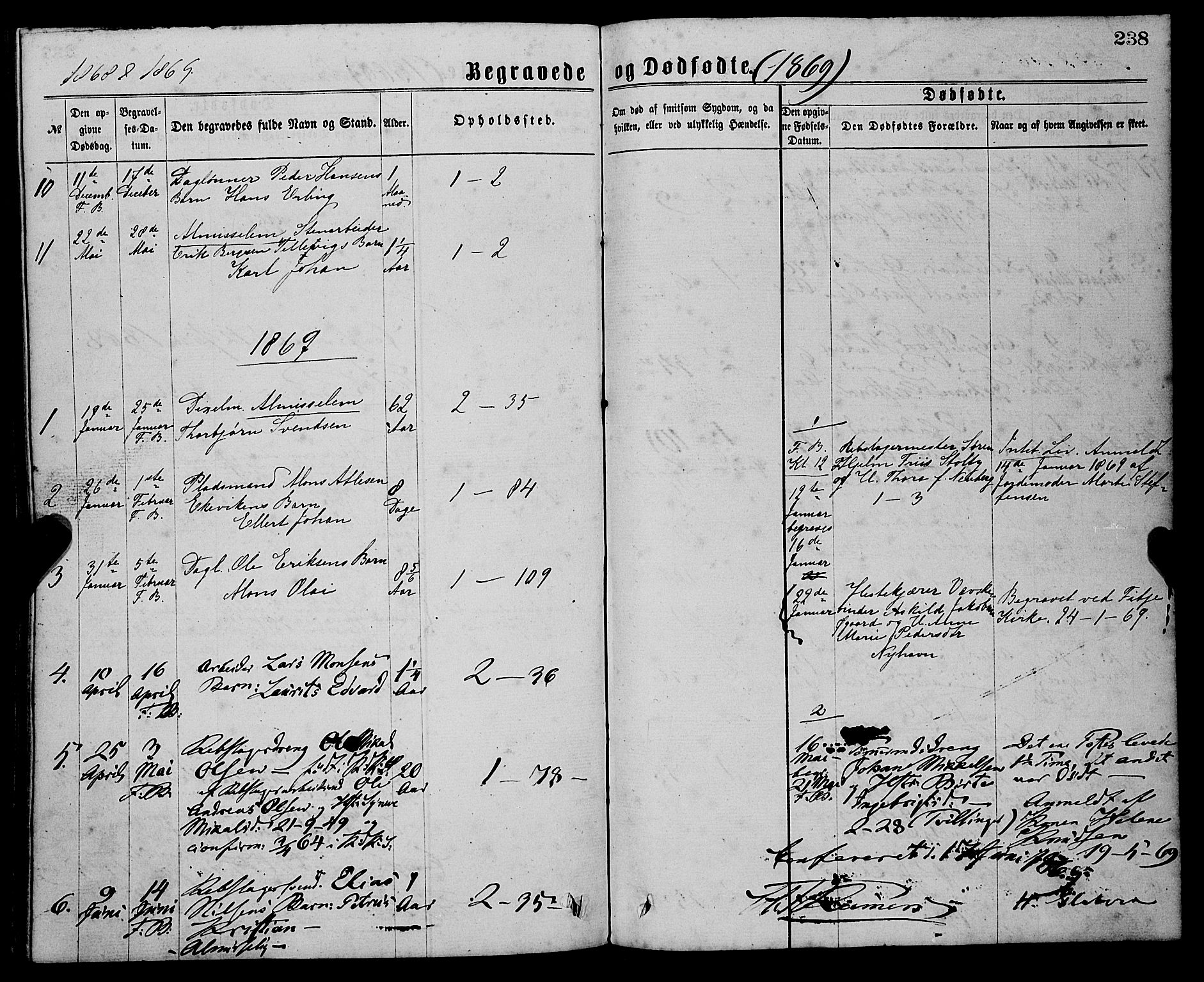 Sandviken Sokneprestembete, SAB/A-77601/H/Ha/L0001: Parish register (official) no. A 1, 1867-1877, p. 238