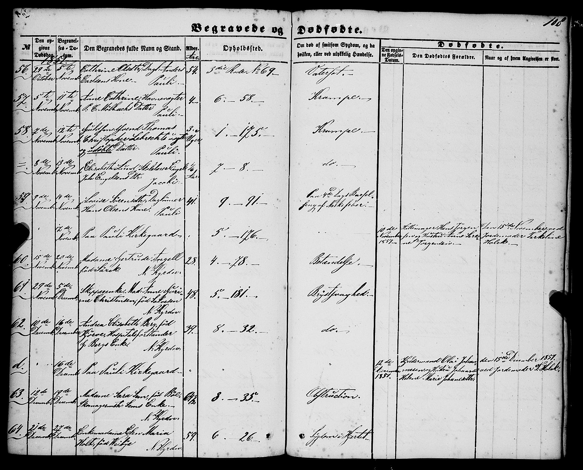 Nykirken Sokneprestembete, AV/SAB-A-77101/H/Haa/L0042: Parish register (official) no. E 2, 1850-1868, p. 108