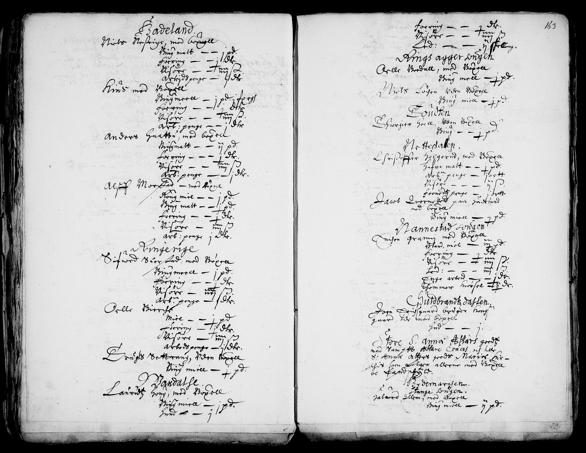 Rentekammeret inntil 1814, Realistisk ordnet avdeling, AV/RA-EA-4070/Fc/Fca/L0001/0003: [Ca I]  Akershus stift / Kristiania kapitels jordebok, 1662, p. 162-163