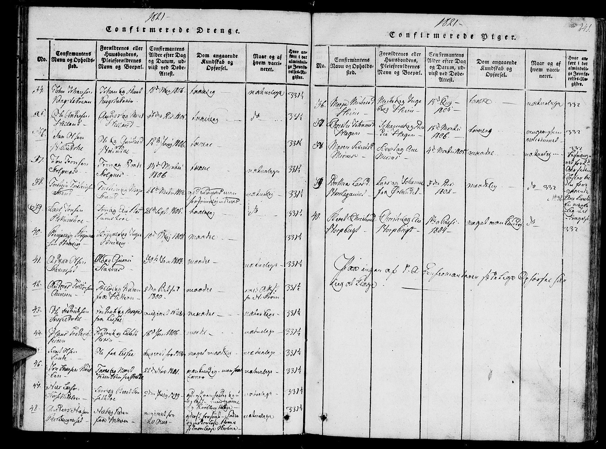 Ministerialprotokoller, klokkerbøker og fødselsregistre - Sør-Trøndelag, SAT/A-1456/630/L0491: Parish register (official) no. 630A04, 1818-1830, p. 241