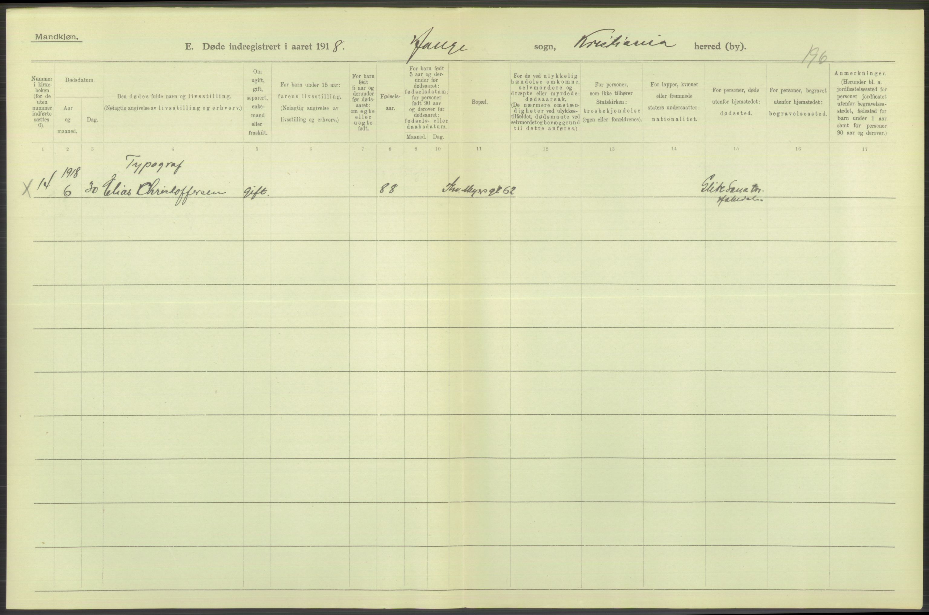 Statistisk sentralbyrå, Sosiodemografiske emner, Befolkning, RA/S-2228/D/Df/Dfb/Dfbh/L0010: Kristiania: Døde, 1918, p. 738