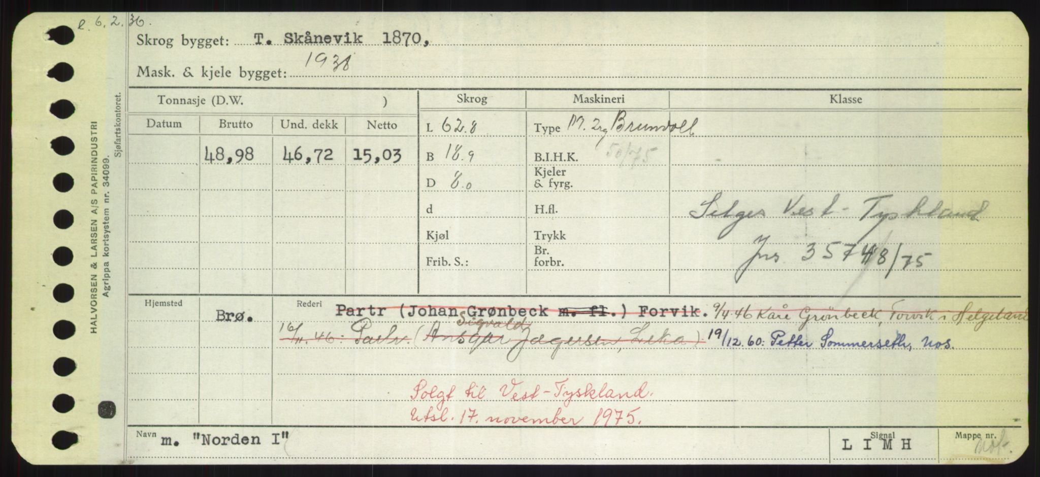 Sjøfartsdirektoratet med forløpere, Skipsmålingen, AV/RA-S-1627/H/Hd/L0026: Fartøy, N-Norhol, p. 443