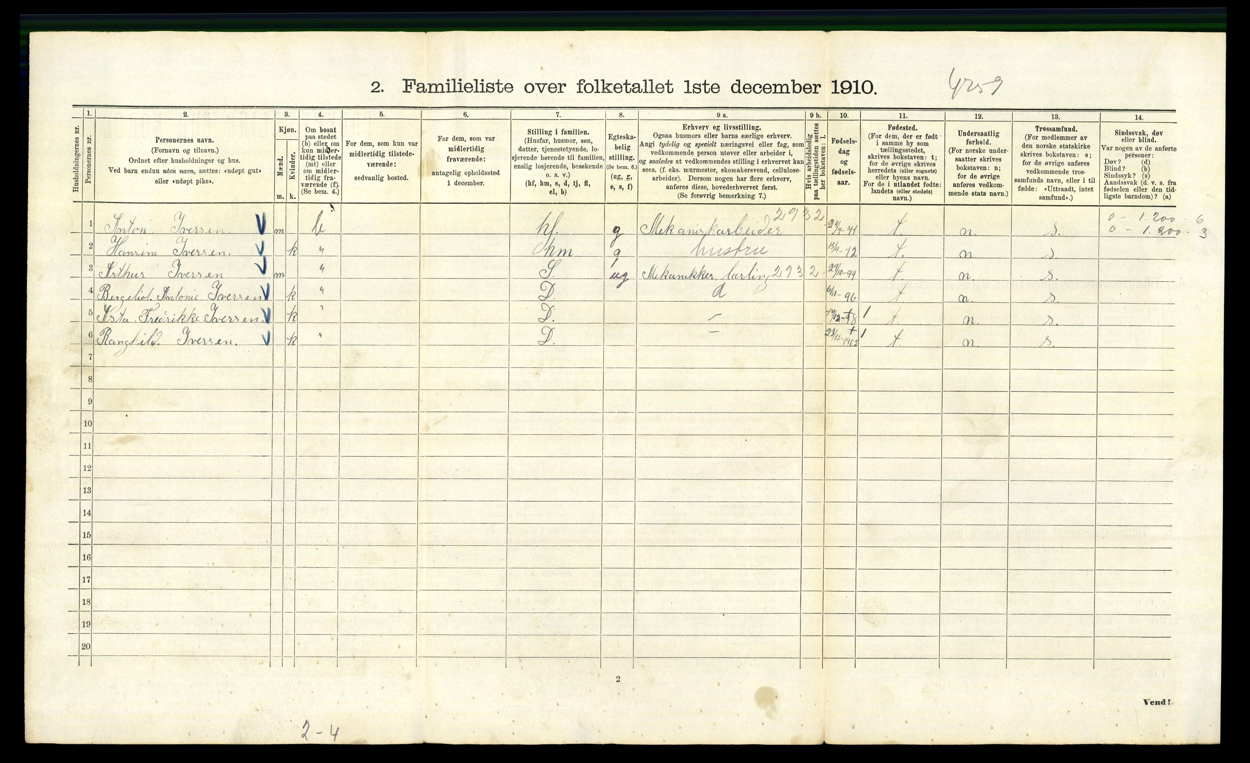 RA, 1910 census for Kristiania, 1910, p. 18016