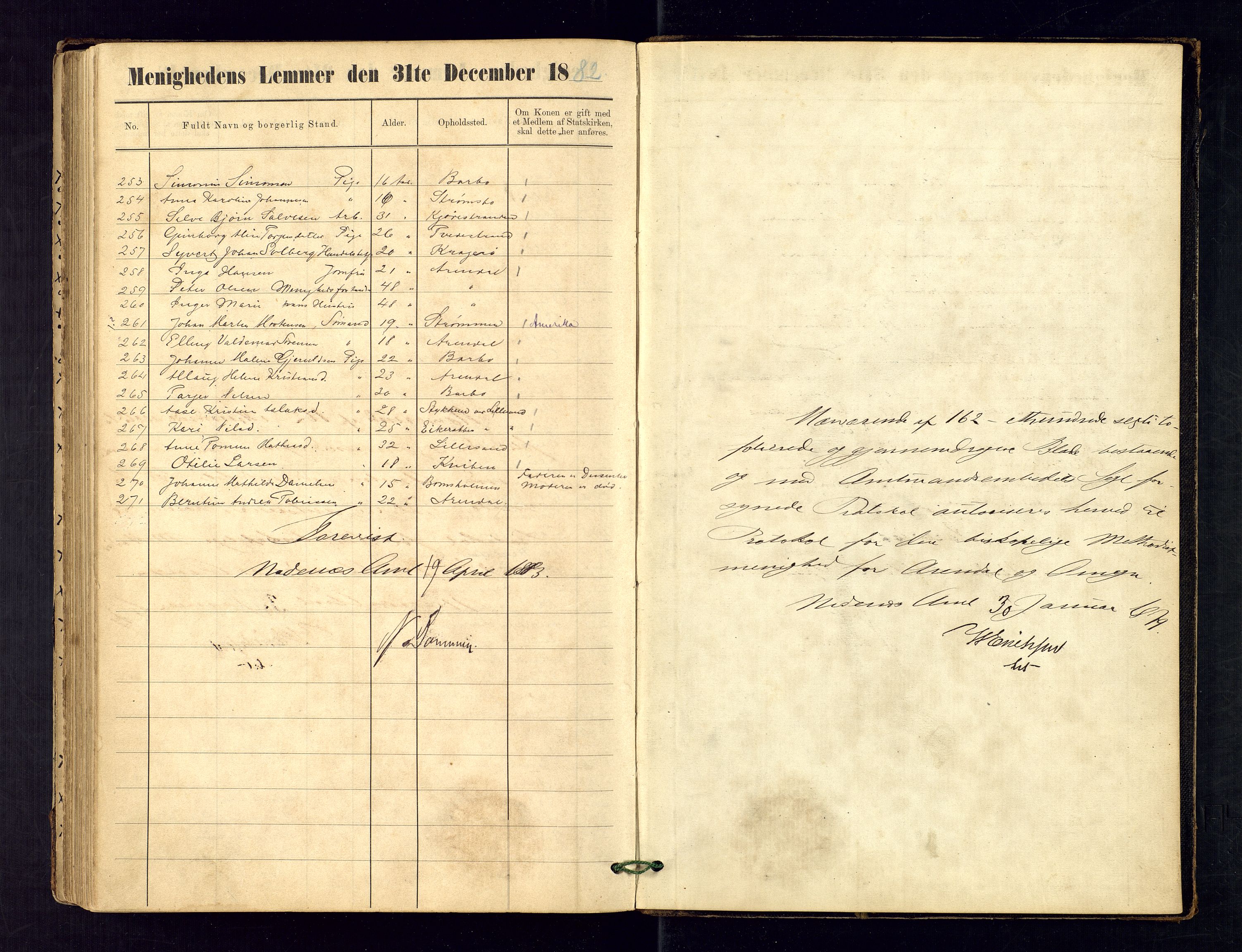 Metodistmenigheten, Arendal, AV/SAK-1292-0011/F/Fa/L0003: Dissenter register no. 3, 1879-1893