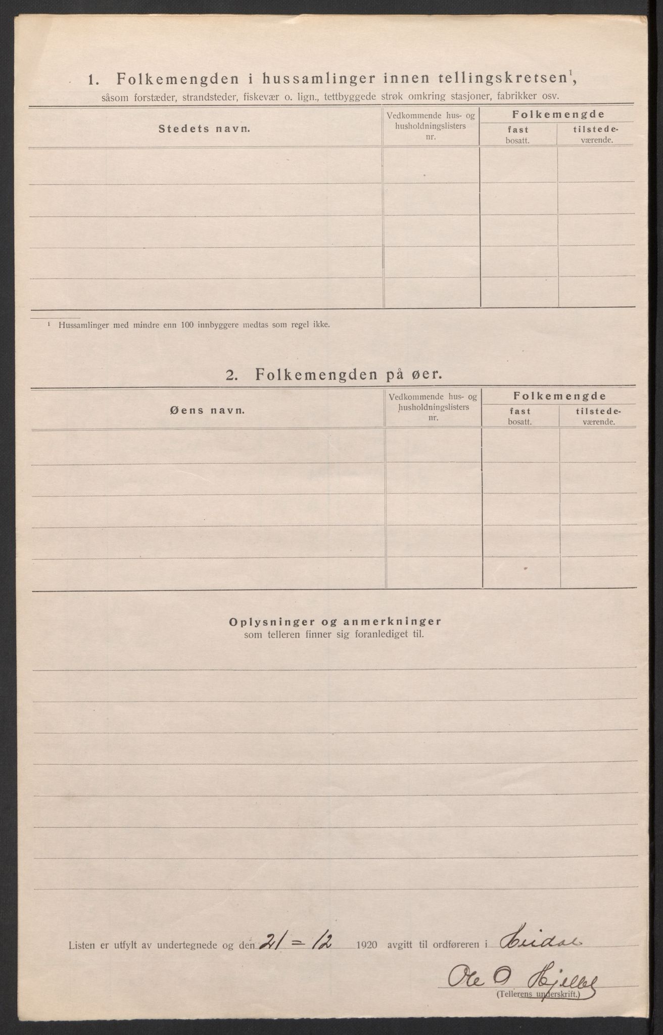 SAH, 1920 census for Heidal, 1920, p. 20