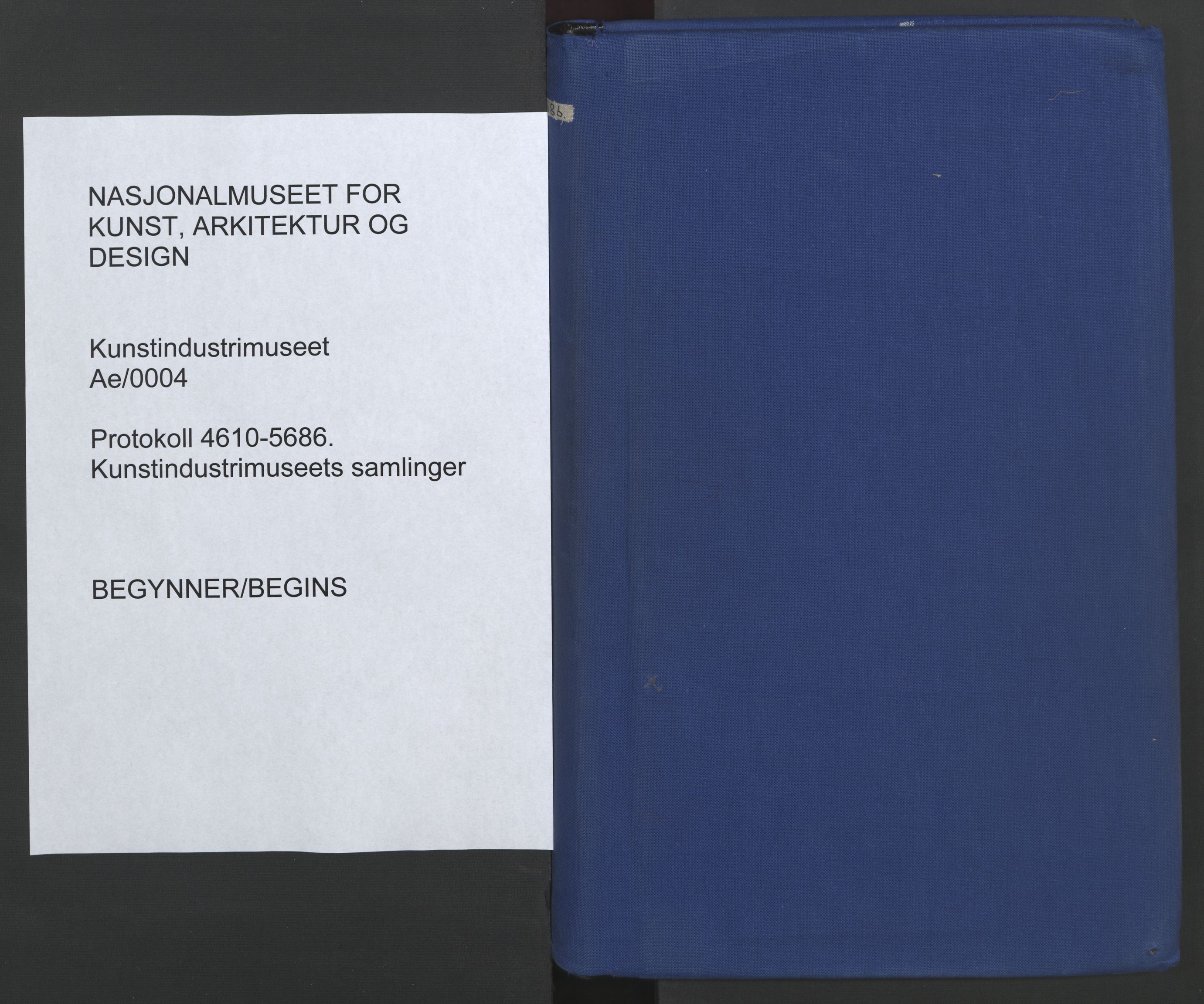 Kunstindustrimuseet i Oslo, NMFK/KIM-1001/A/Ae/L0004: Protokoll 4609-5686. Kunstindustrimuseets samlinger, 1894-1896, p. 1