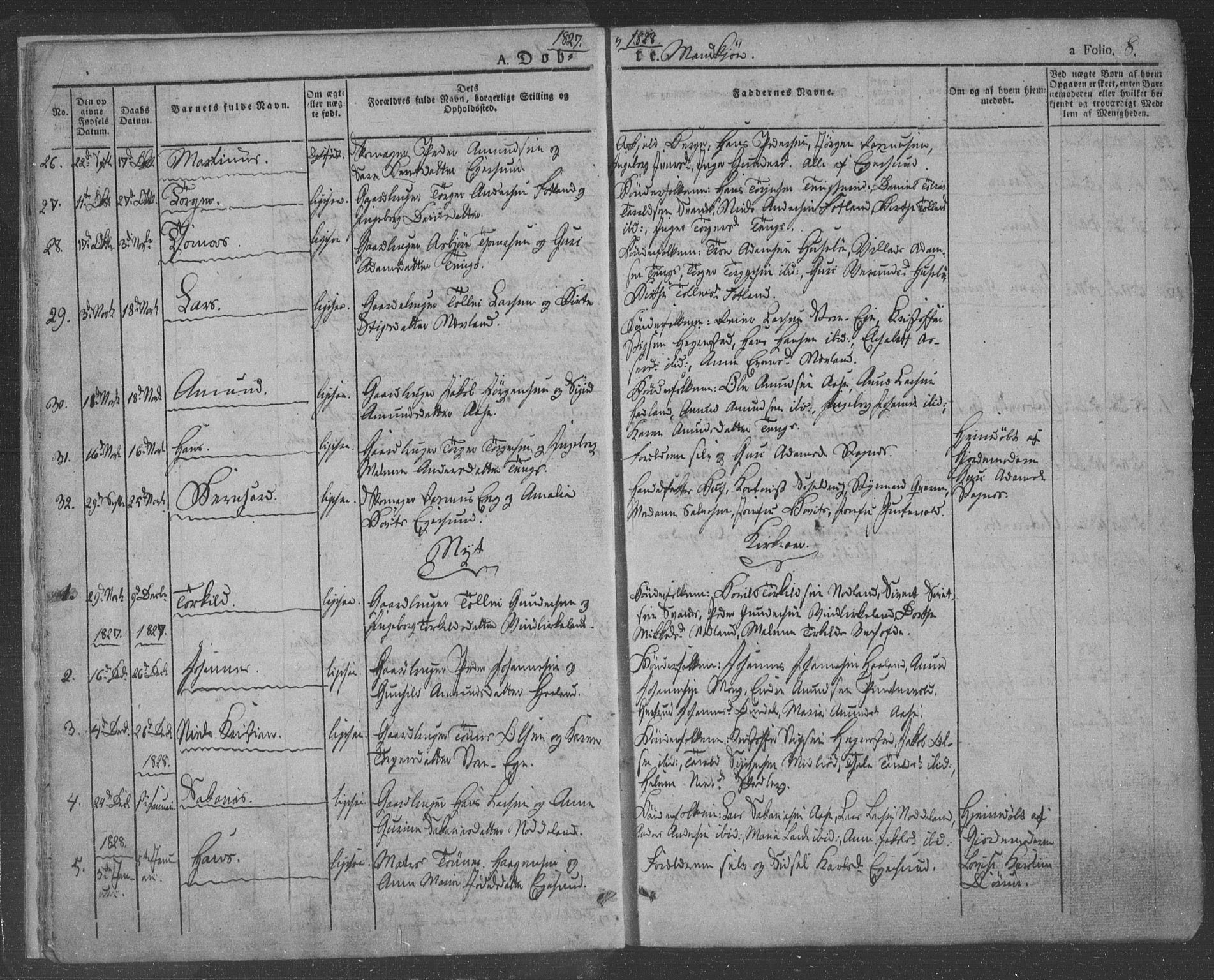 Eigersund sokneprestkontor, SAST/A-101807/S08/L0009: Parish register (official) no. A 9, 1827-1850, p. 8