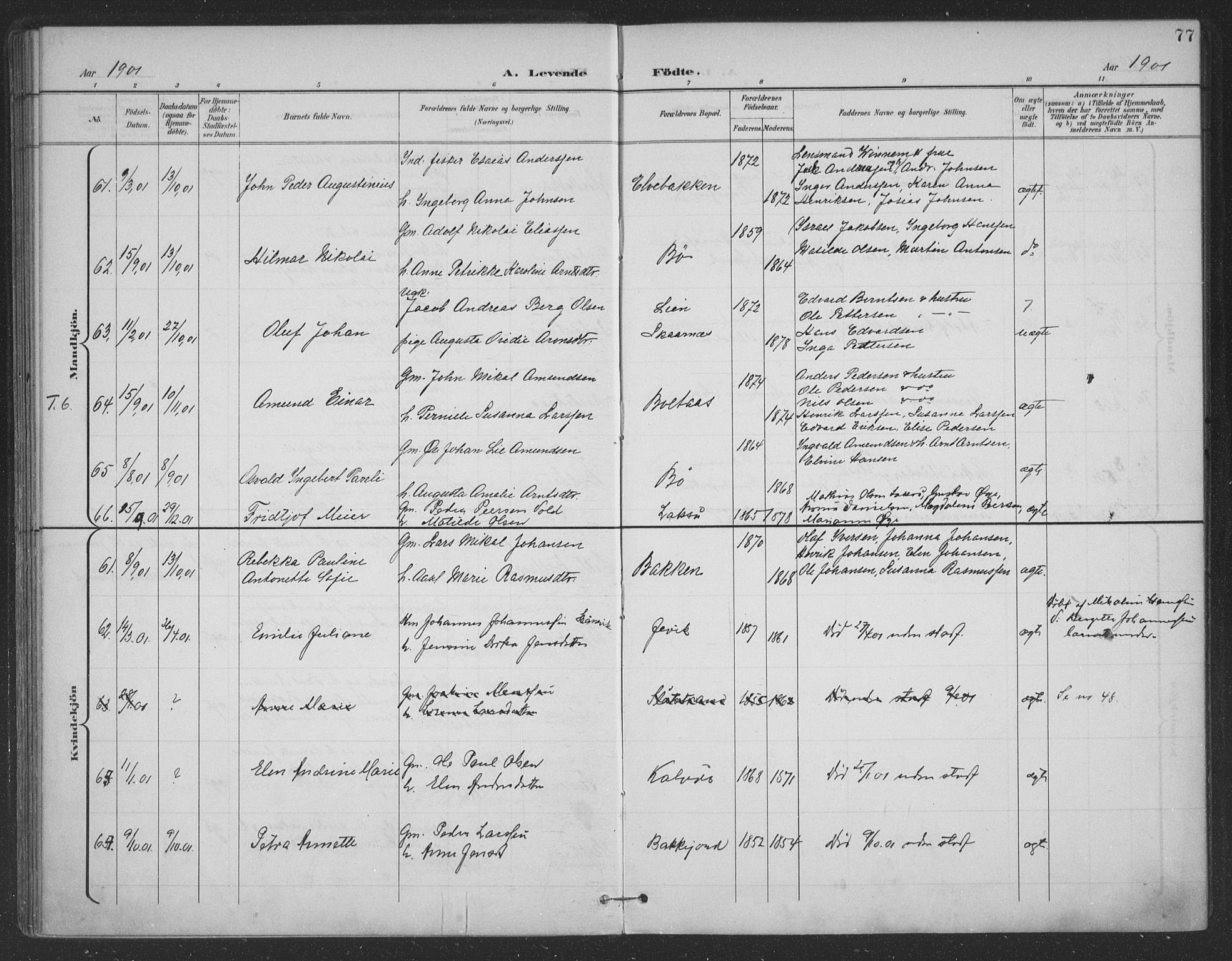 Ministerialprotokoller, klokkerbøker og fødselsregistre - Nordland, AV/SAT-A-1459/863/L0899: Parish register (official) no. 863A11, 1897-1906, p. 77