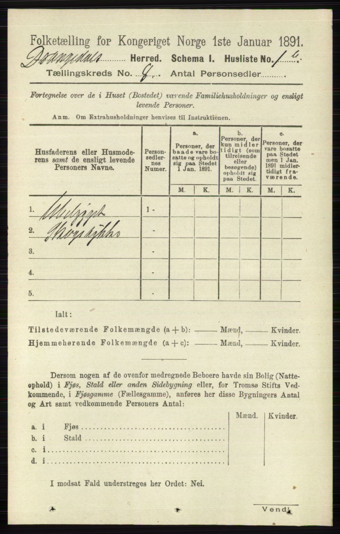 RA, 1891 census for 0817 Drangedal, 1891, p. 2576