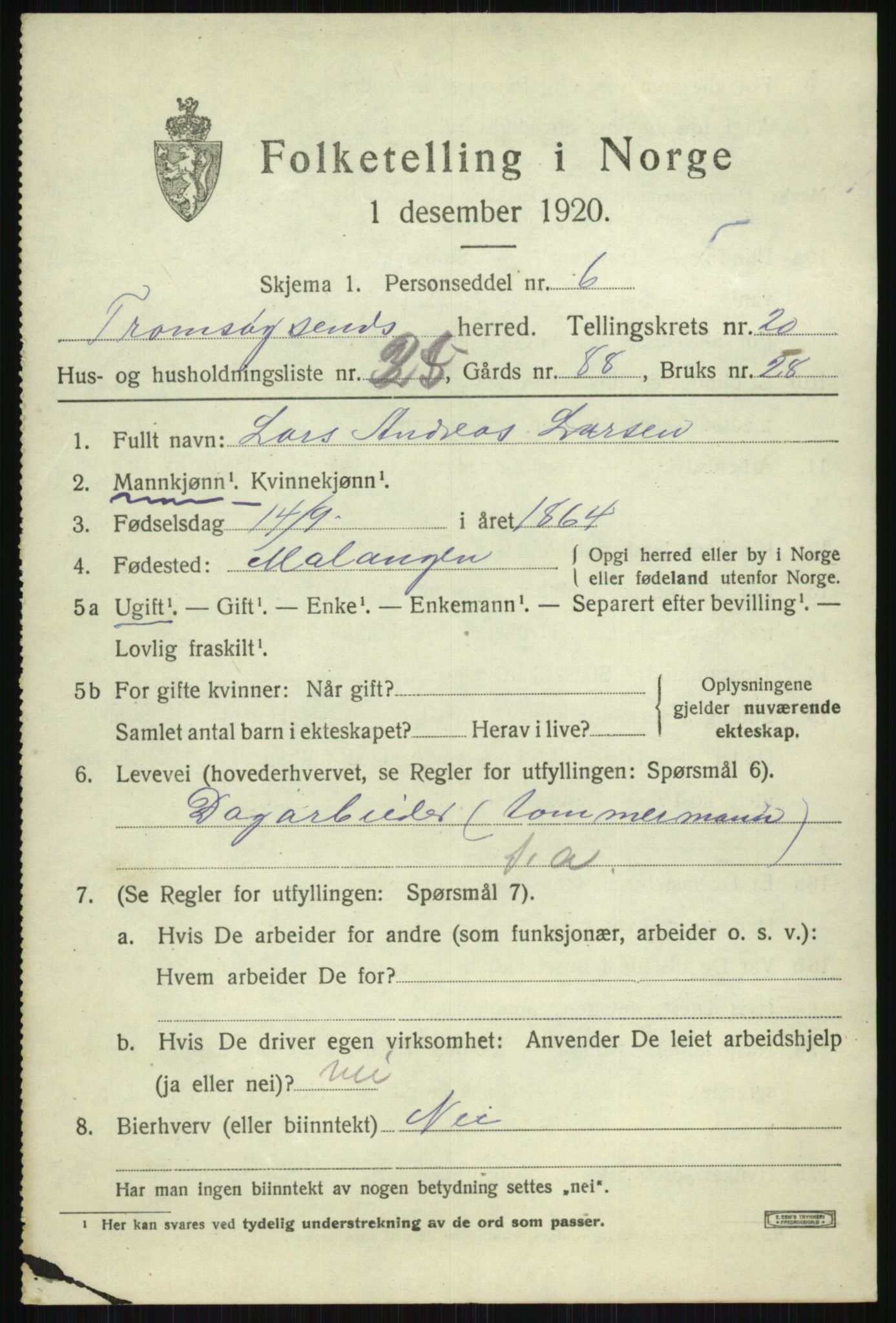 SATØ, 1920 census for Tromsøysund, 1920, p. 10928