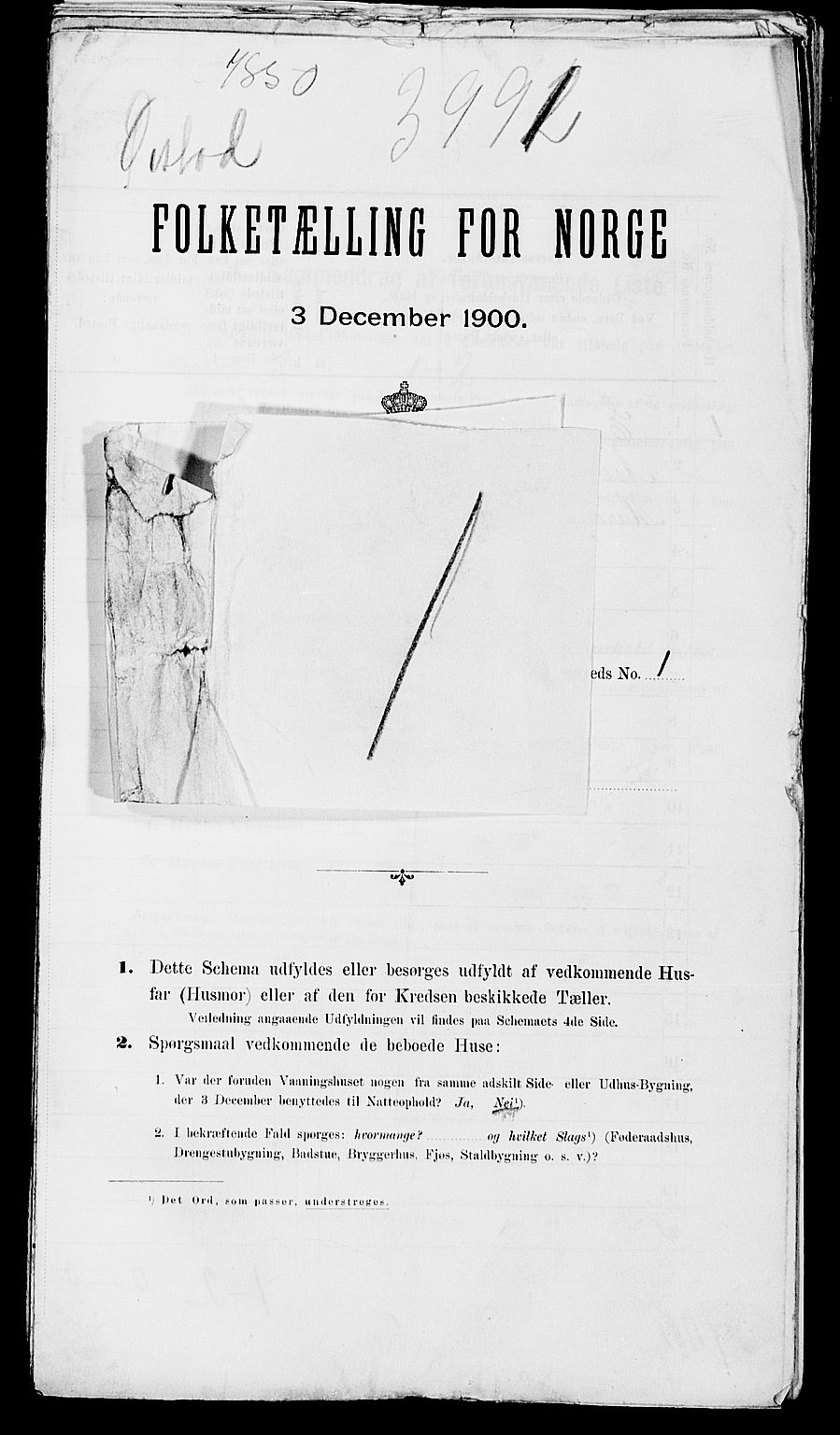 SAK, 1900 census for Øyestad, 1900, p. 46