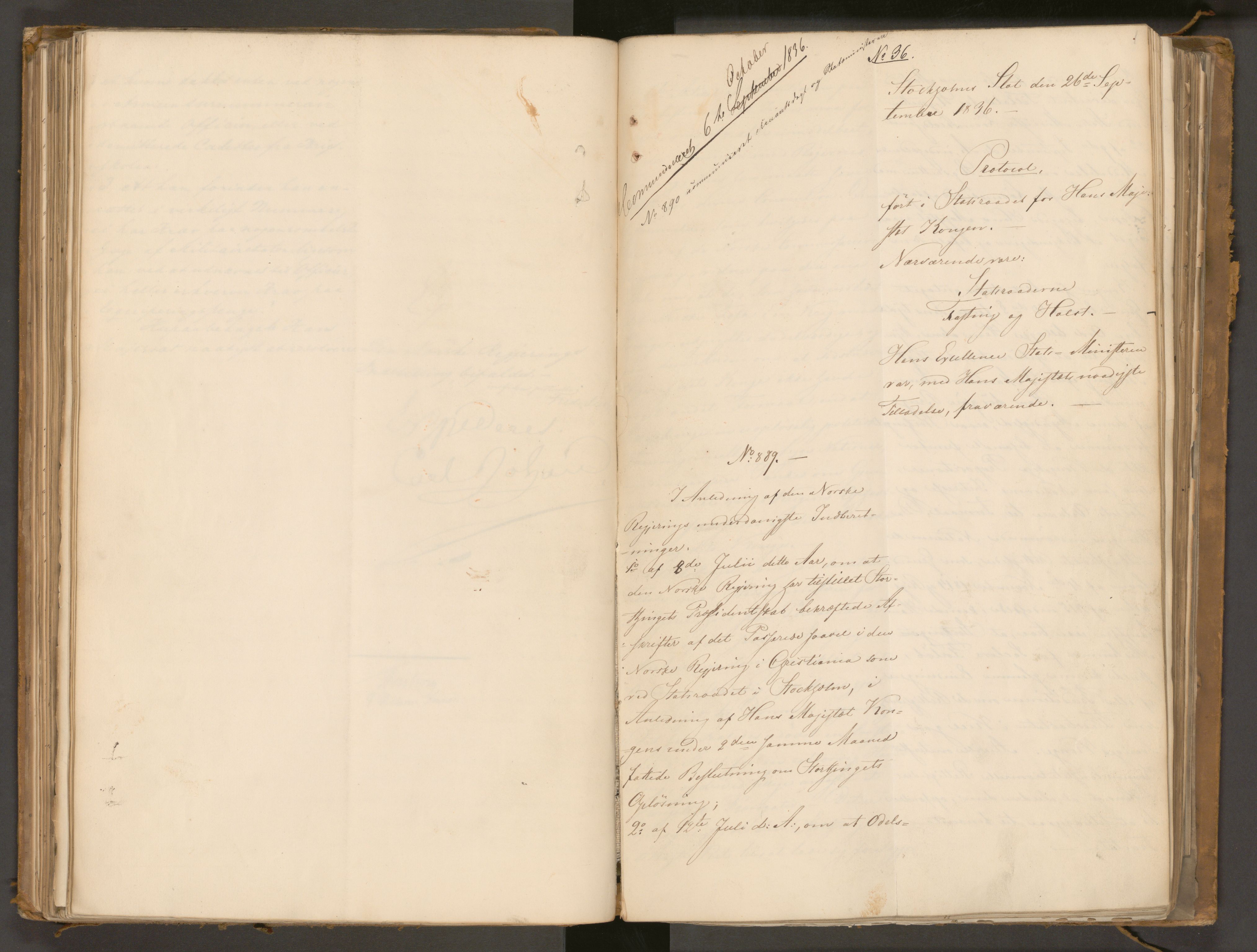 Statsrådssekretariatet, AV/RA-S-1001/A/Ab/L0043: Kgl. res. nr. 632-1192, 2. halvår, 1836