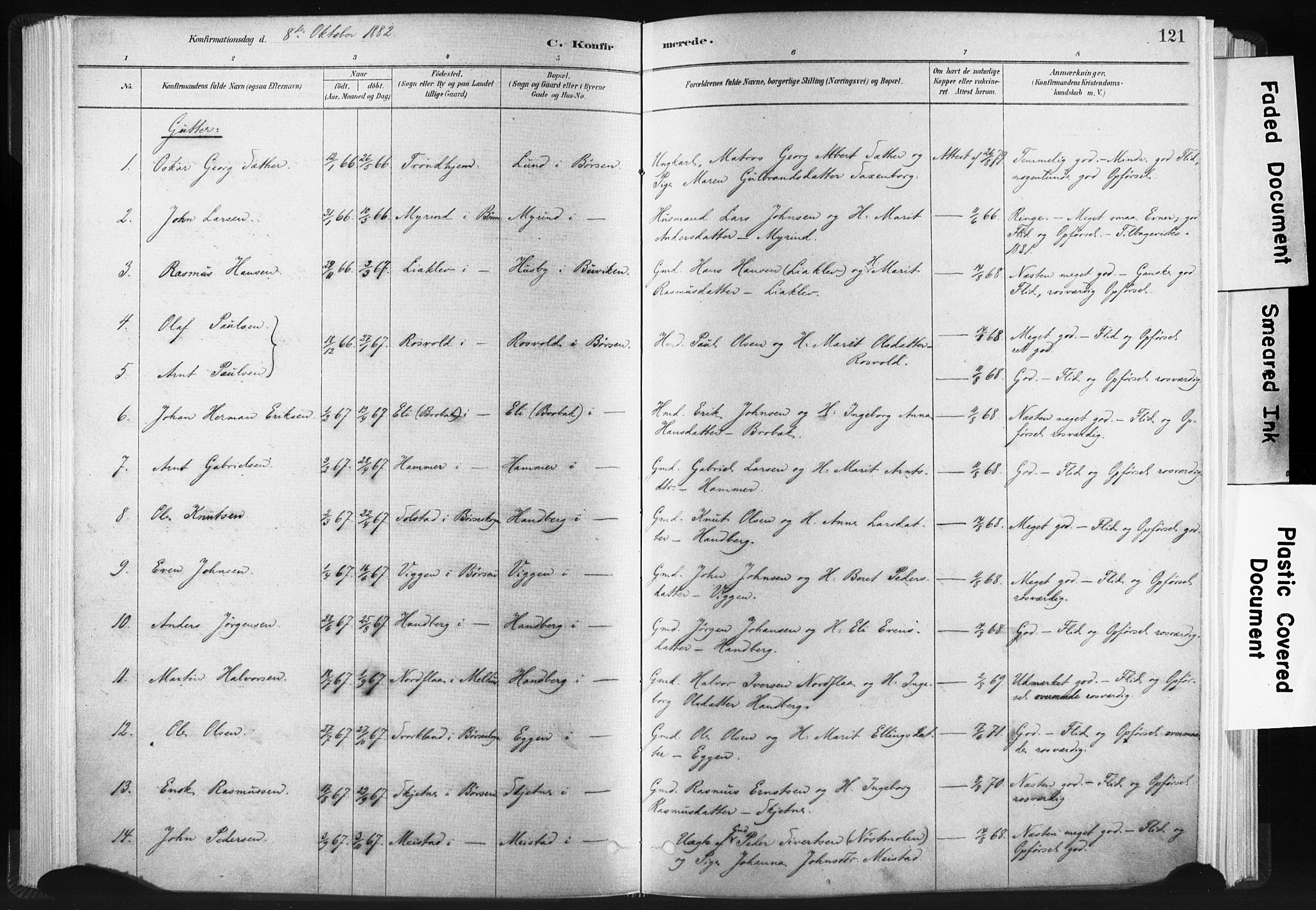 Ministerialprotokoller, klokkerbøker og fødselsregistre - Sør-Trøndelag, SAT/A-1456/665/L0773: Parish register (official) no. 665A08, 1879-1905, p. 121