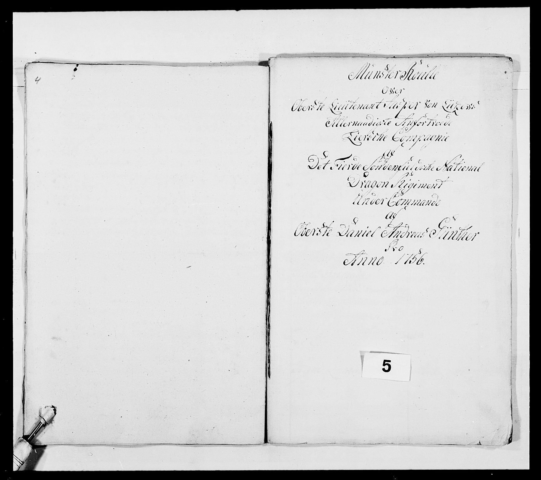 Kommanderende general (KG I) med Det norske krigsdirektorium, AV/RA-EA-5419/E/Ea/L0481: 4. Sønnafjelske dragonregiment, 1756-1765, p. 44