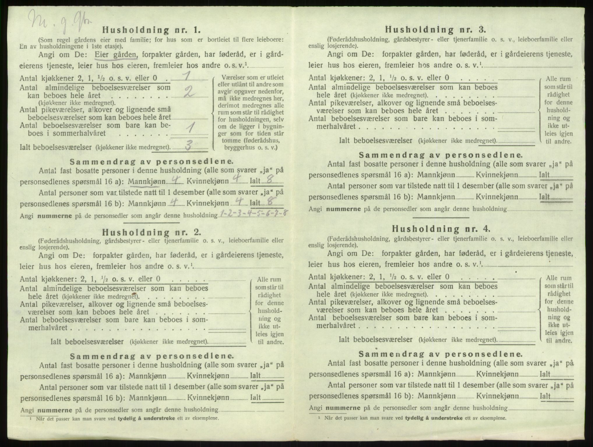 SAB, 1920 census for Vik, 1920, p. 994