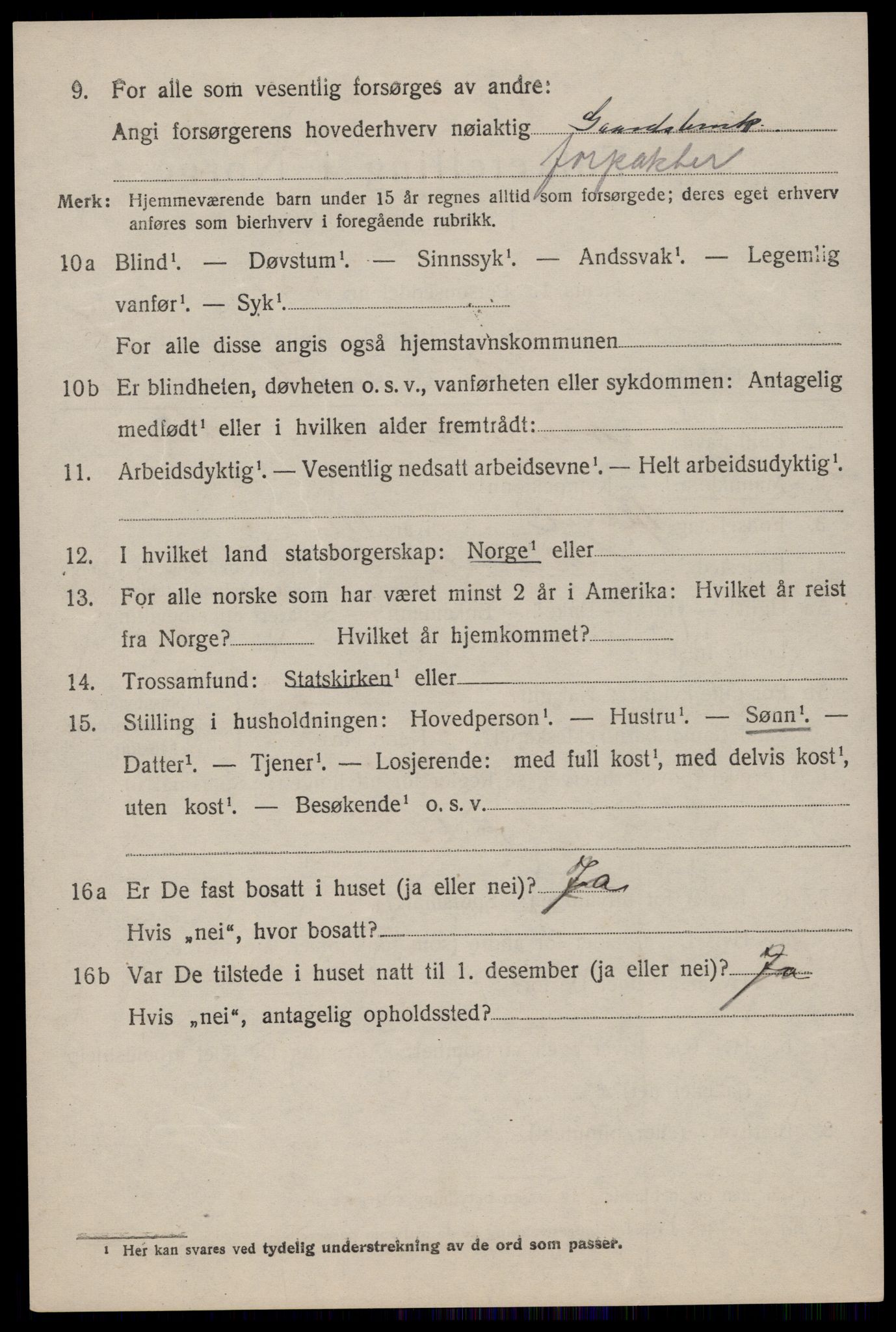 SAST, 1920 census for Sokndal, 1920, p. 4808