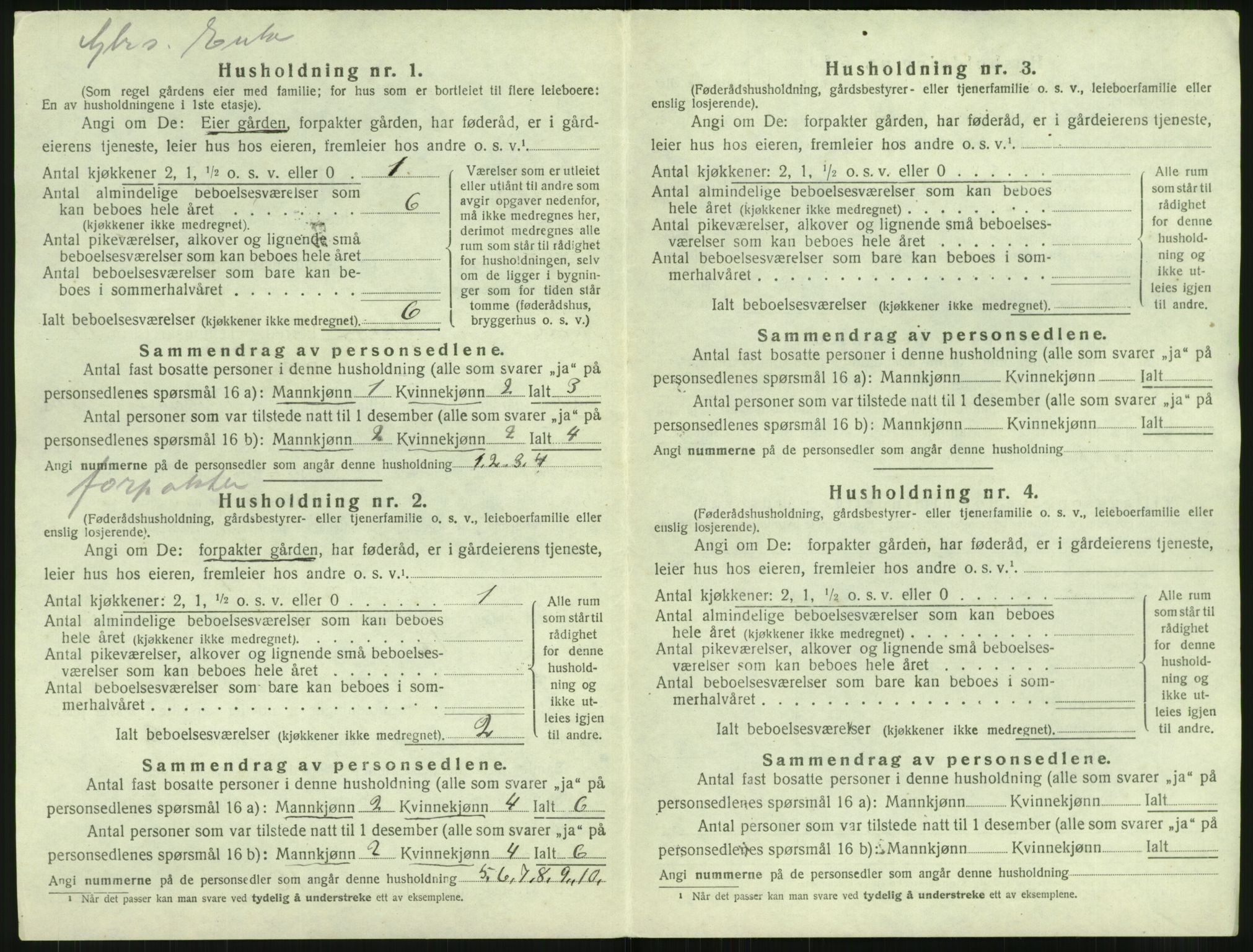 SAT, 1920 census for Borge, 1920, p. 1476