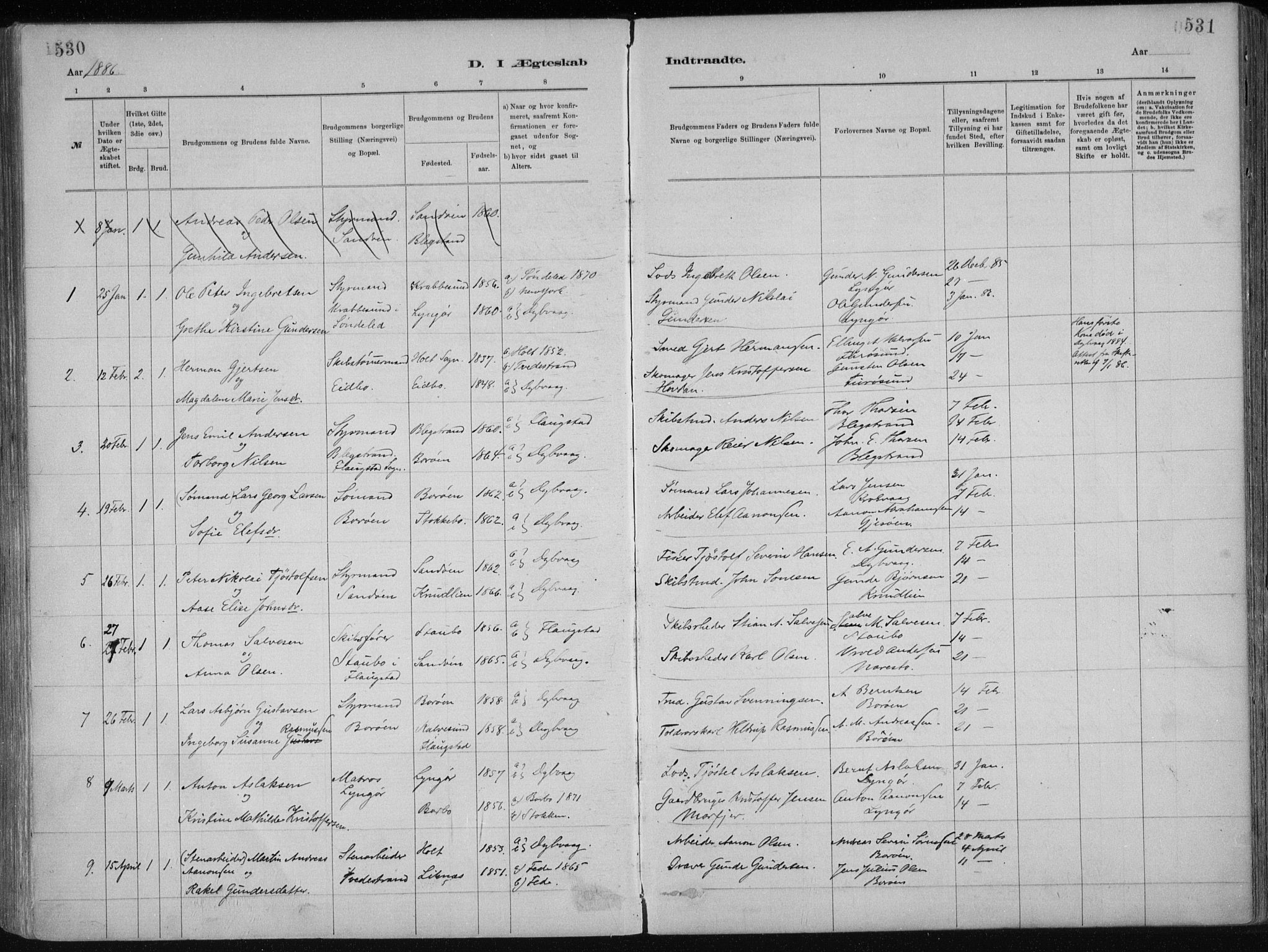 Dypvåg sokneprestkontor, AV/SAK-1111-0007/F/Fa/Faa/L0008: Parish register (official) no. A 8, 1885-1906, p. 532-533