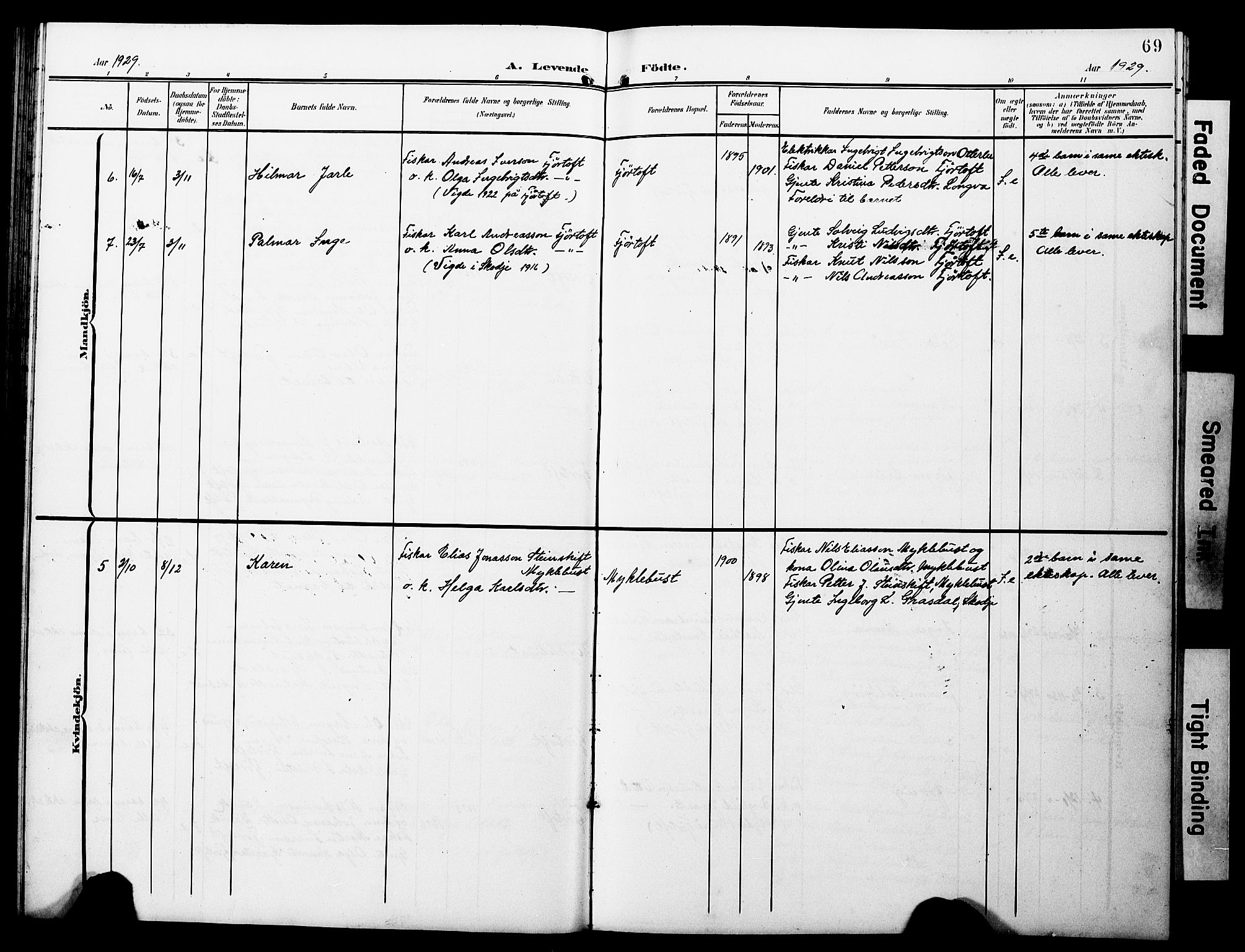 Ministerialprotokoller, klokkerbøker og fødselsregistre - Møre og Romsdal, AV/SAT-A-1454/538/L0524: Parish register (copy) no. 538C02, 1901-1931, p. 69