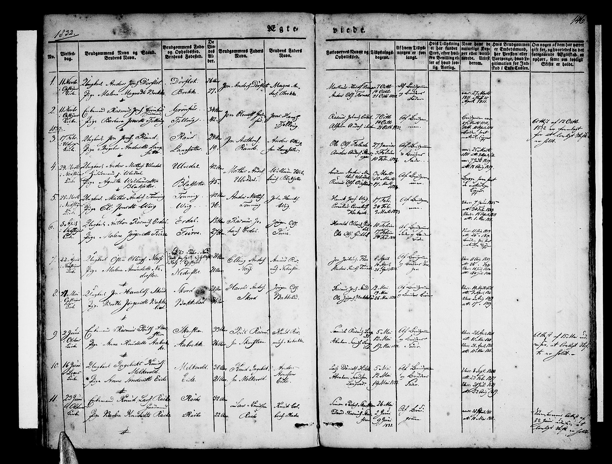 Stryn Sokneprestembete, SAB/A-82501: Parish register (official) no. A 1, 1832-1845, p. 146